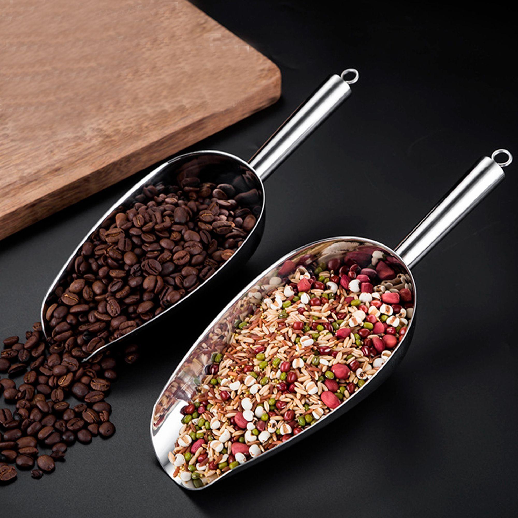 Cucharon Pala Poruña Metalica Granos Frutos Comida-3