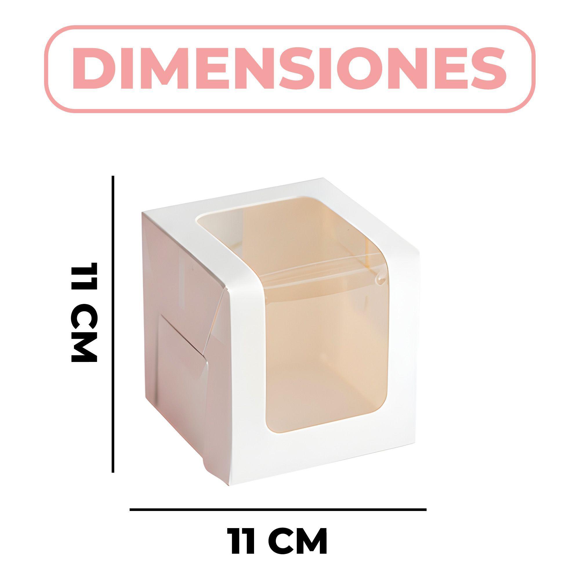 40 Caja Blanca Kraft Dulces Tortas Regalo Visor 11 X 11 Cm-1