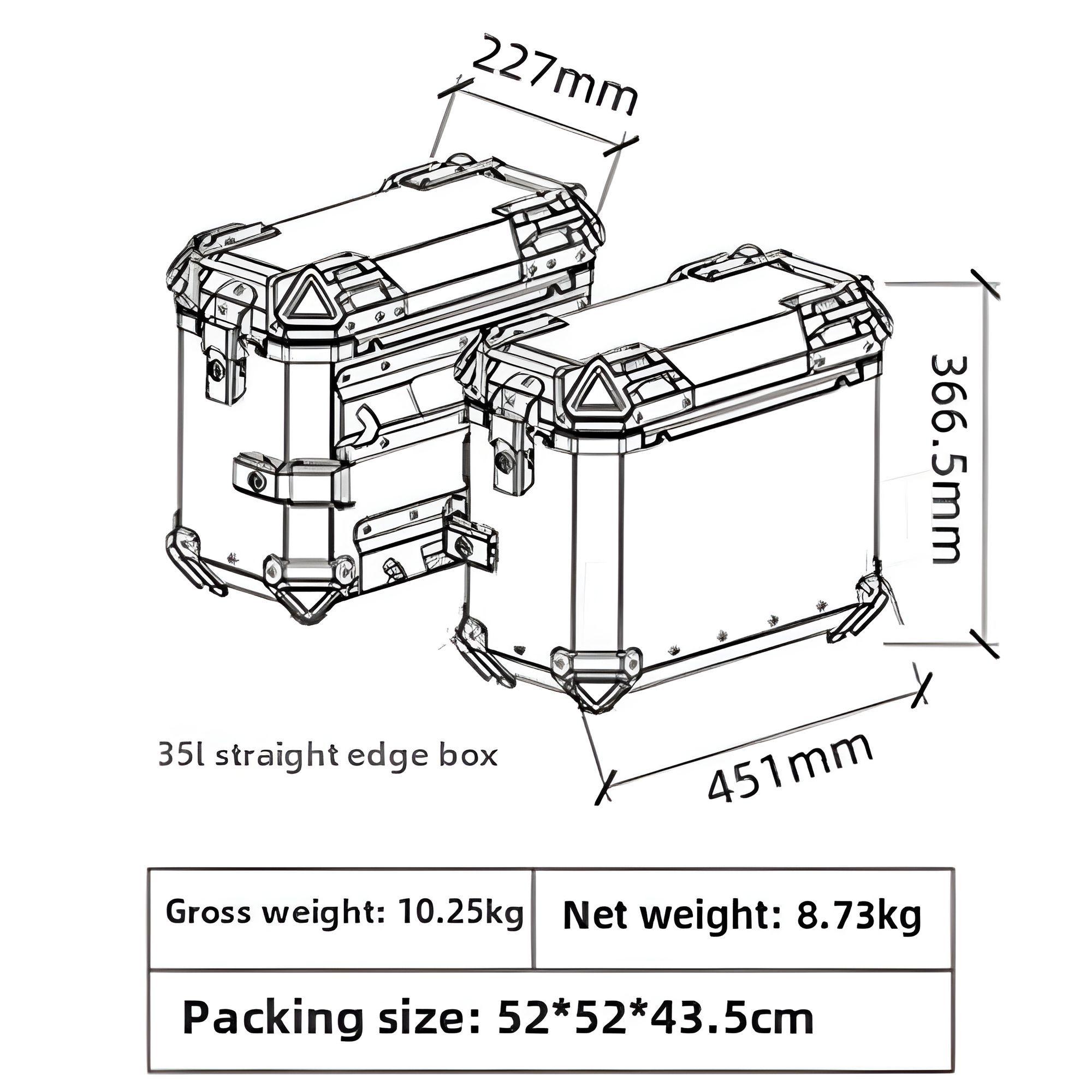 Maleta Top Case Superior Moto Motocicleta 38lt Xseries Negra-2
