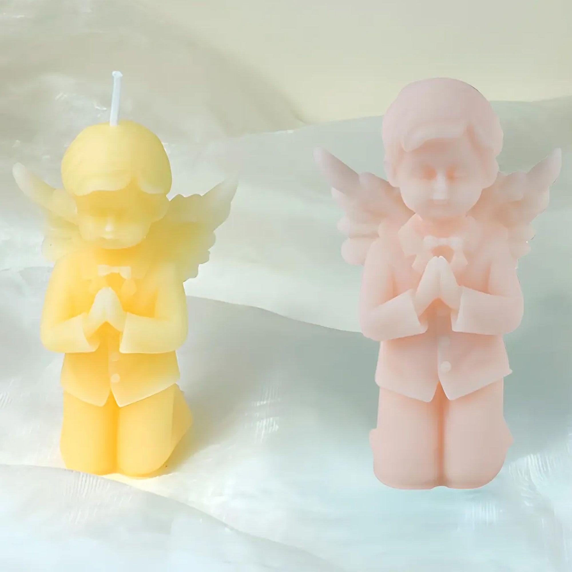 Molde De Silicona Para Vela Angelita Y Angelito Orando X2-2