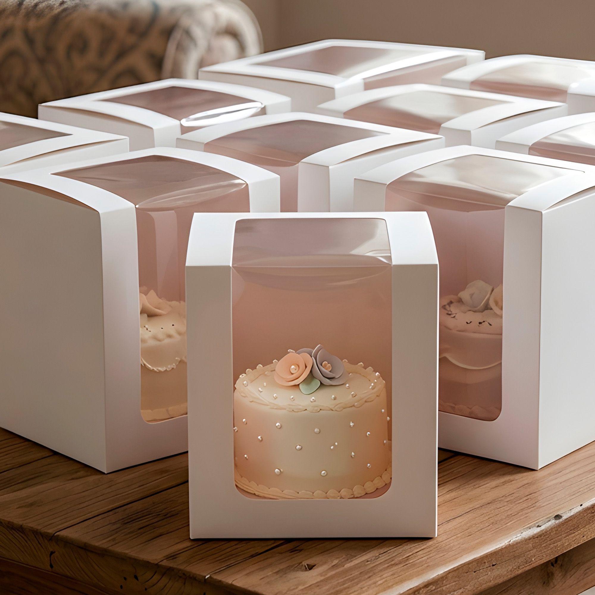 Cajas Kraft Colores Dulces Tortas Regalo Visor 8x8x10 Cm 40u-3