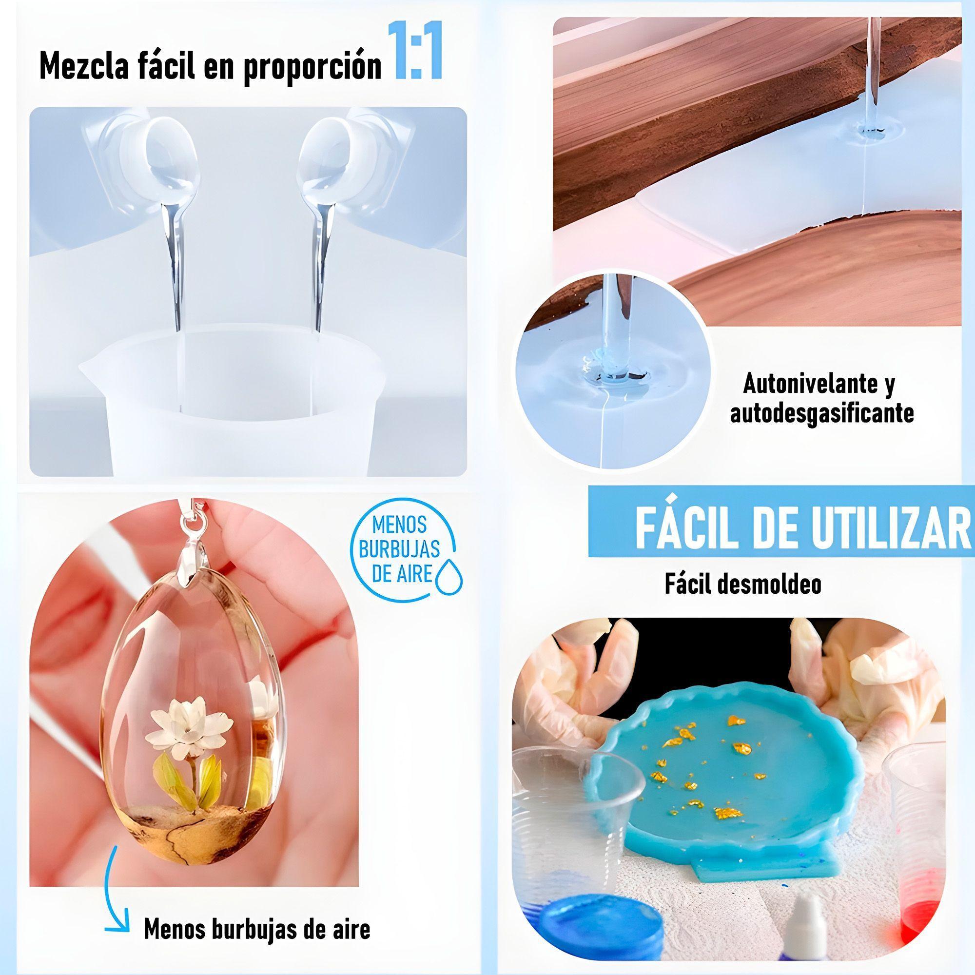 Resina Epoxica Epoxy Secado Rapido Transparente Dura 1000 Ml-2