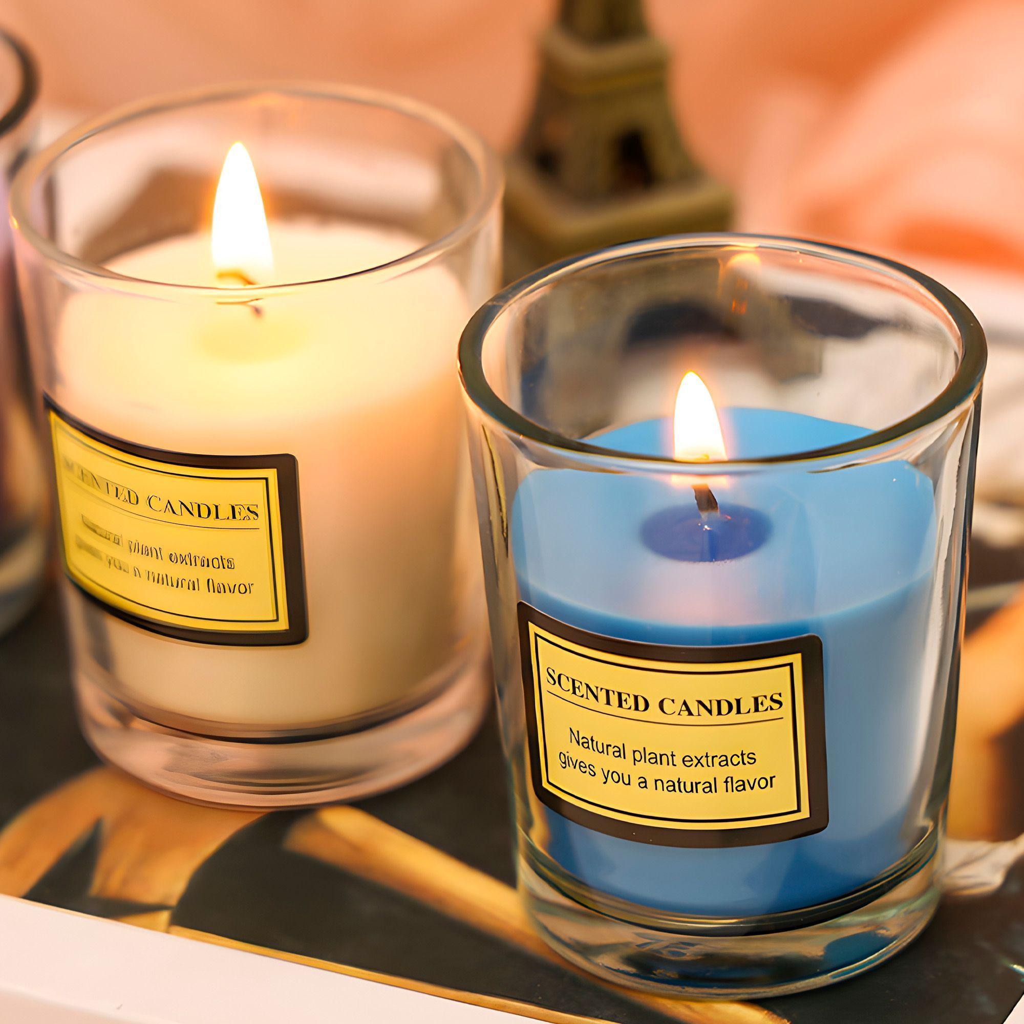 Velas Aromáticas Fragancia Frutal 6u Aceite Esencial Frasco-3