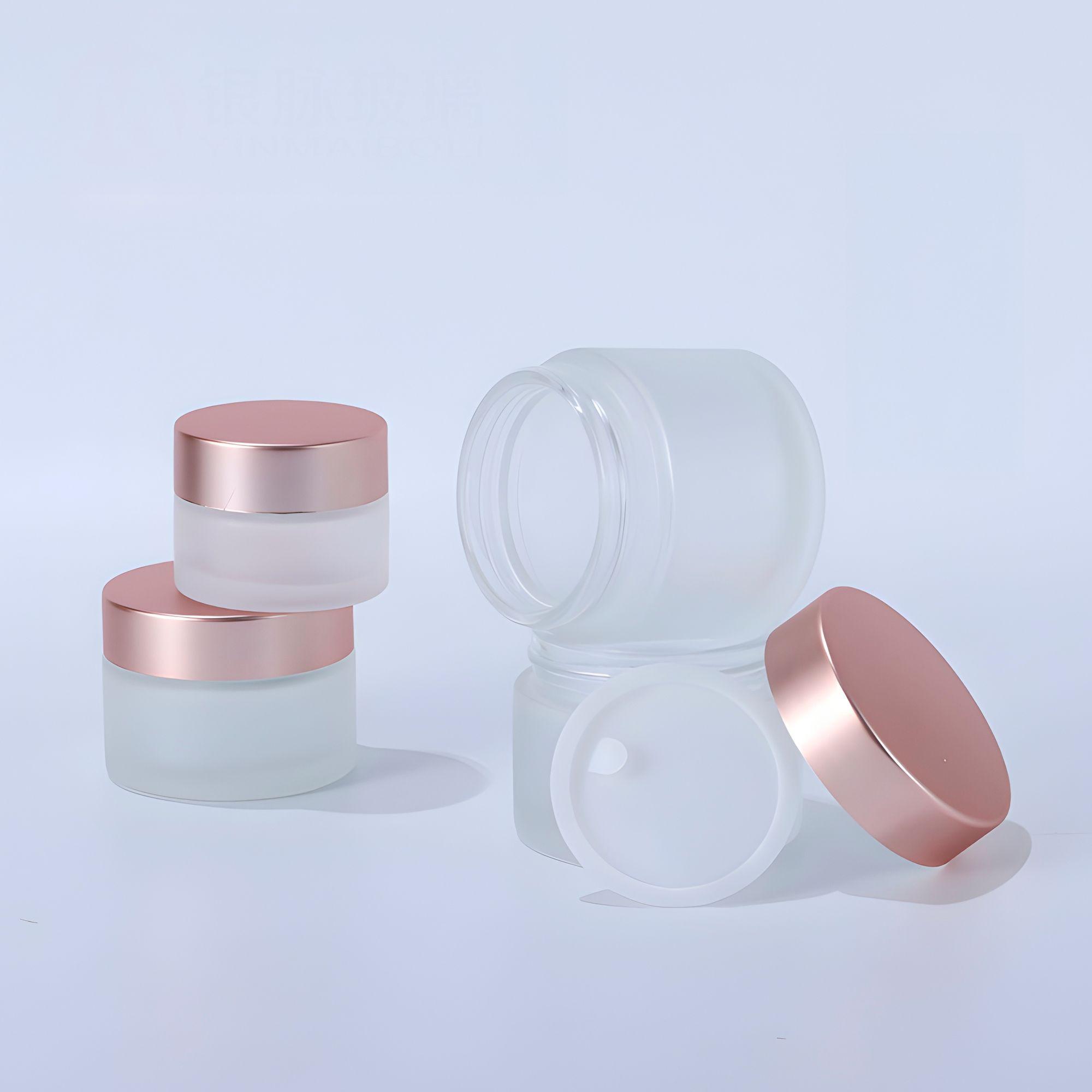 X12 Tarros Esmerilados Para Crema Con Tapa Oro Rosa 30g-2