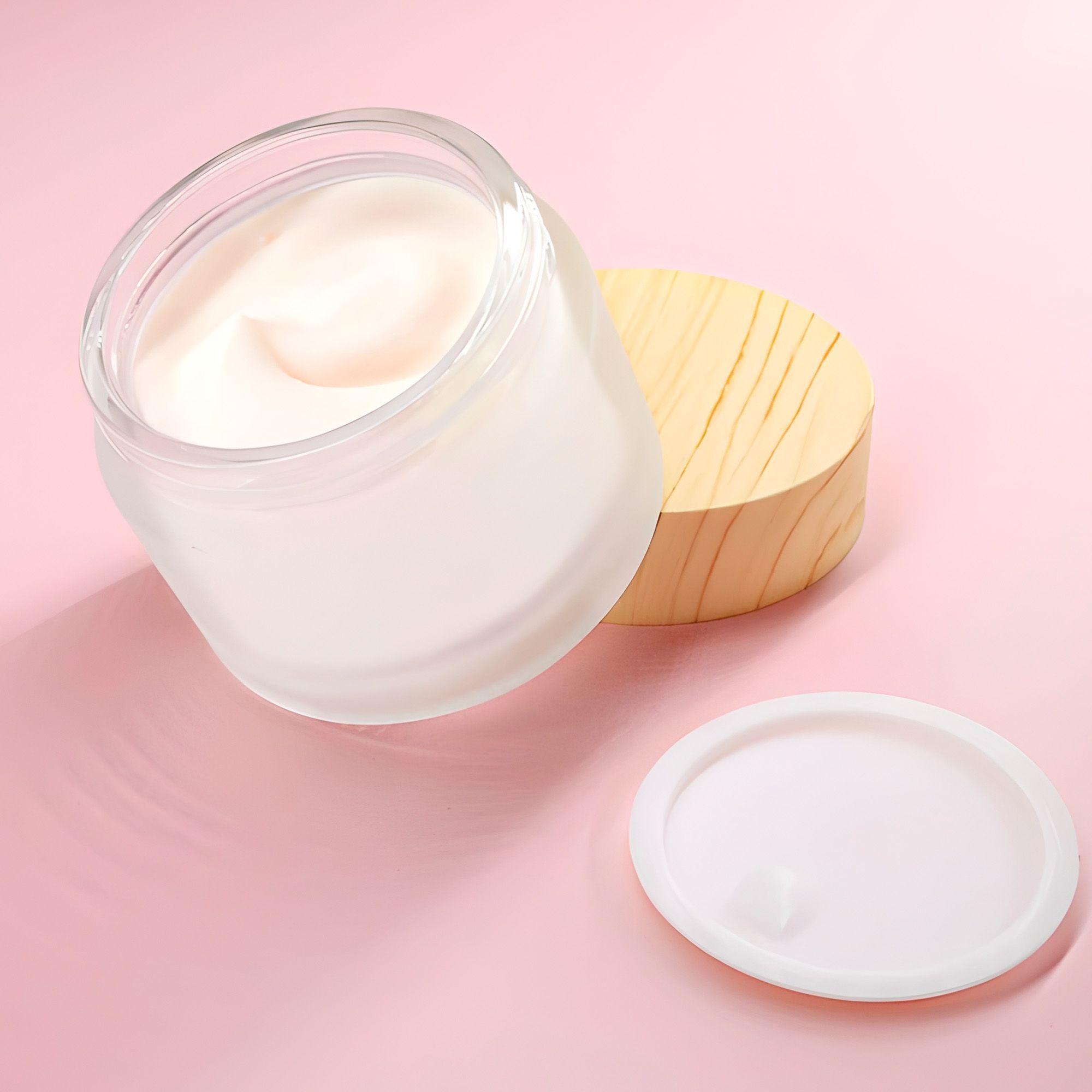 Set 24 Botellas Esmeriladas Cremas Cosmetica Tapa Madera 20g-2