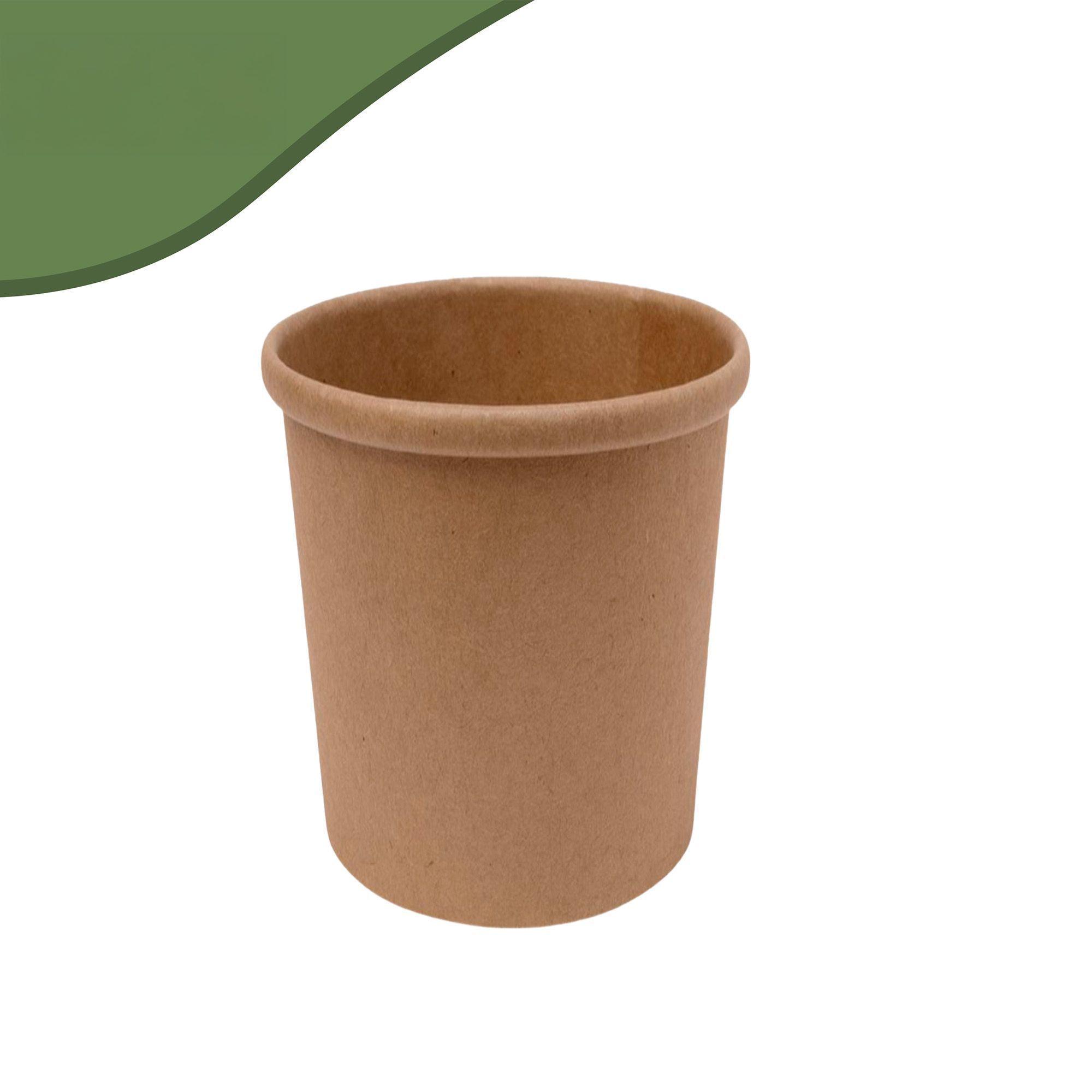 Pote Contenedor Recipiente Kraft 16oz Tapa Plástico 100u-2