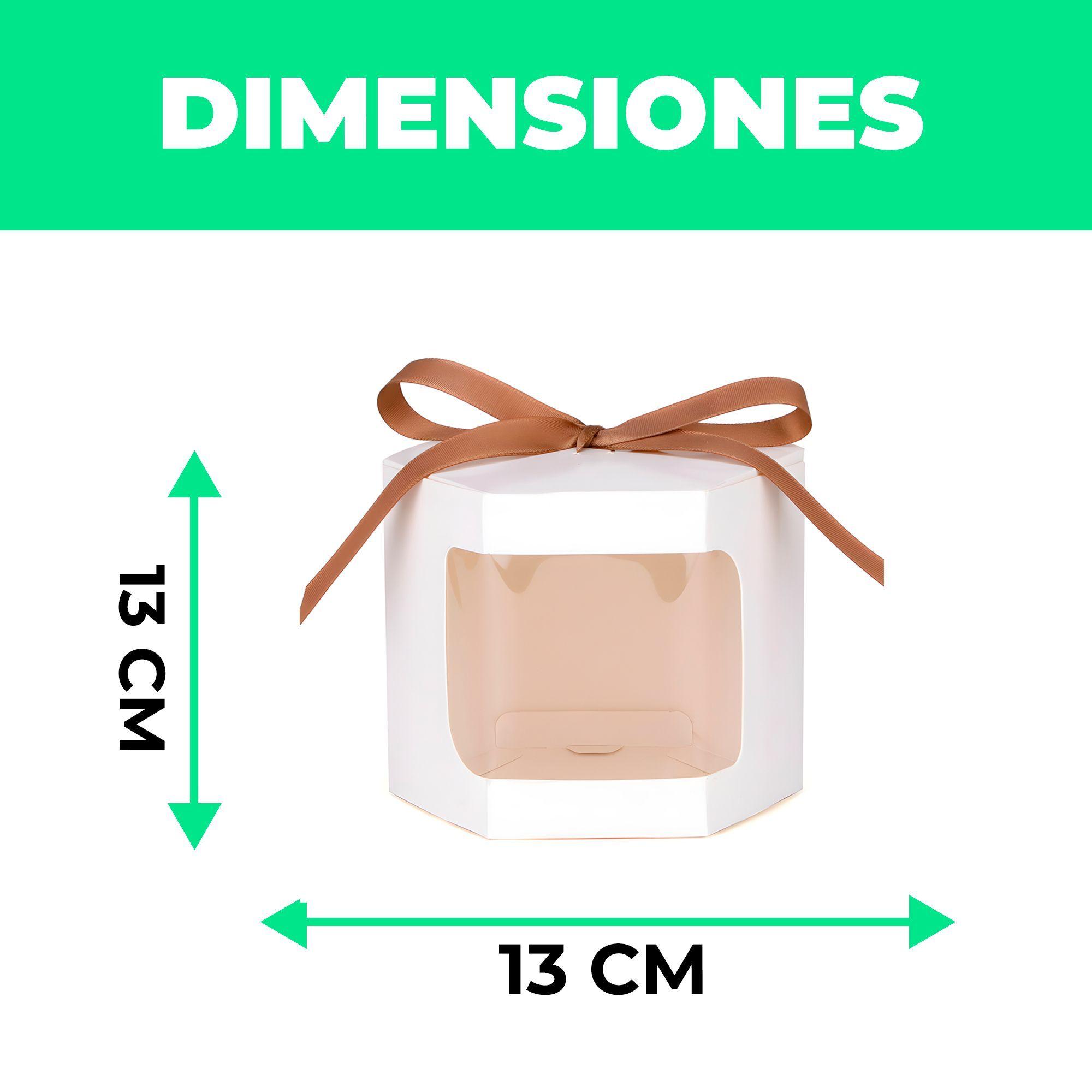 20 Cajas Regalo Hexagonal Blanca Visor Frontal 13x13x13 Cm-1