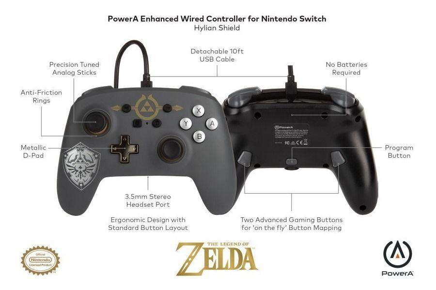 Control Powera  Wired - Switch- Zelda Hylian Shield - Sniper-4