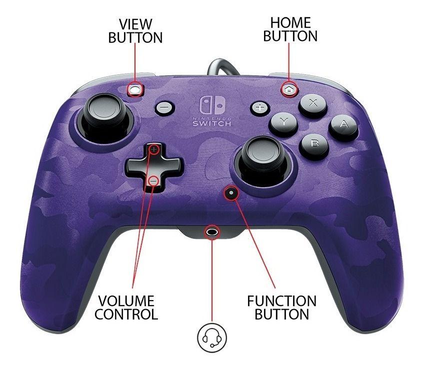 Control Nintendo Switch Faceoff Deluxe + Audio Wired- Purple-3
