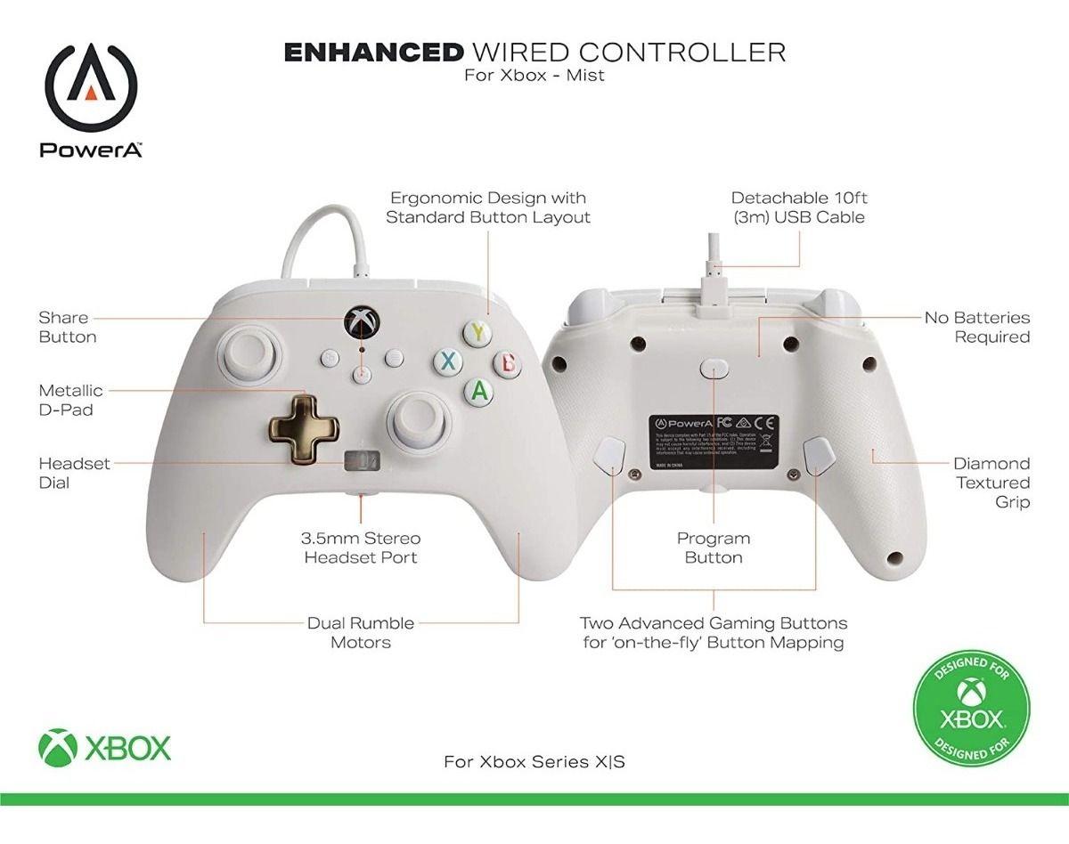 Control Powera Enhanced Wired - Mist - Xbox Sx|s - Sniper-4