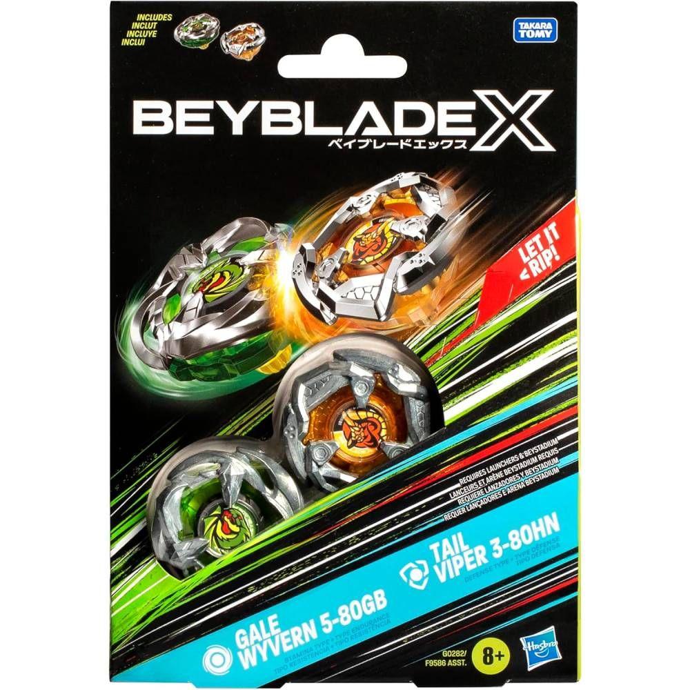 Beyblade X - Dual Pack- Gale Wyvern 5-80GB (Stamina)
& Tail Viper 3-80HN (Defense)-3