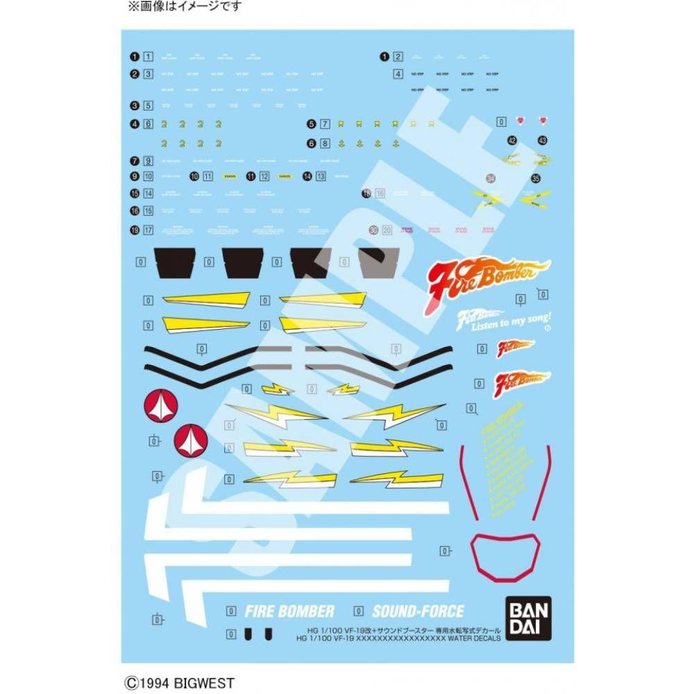 WATER DECAL HG 1/100 VF-19 CUSTOM FIRE VALKYRIE BANDAI-0