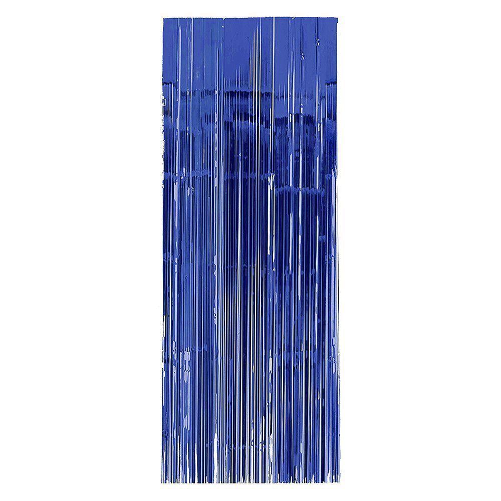 Cortina Guirnalda Cotillon Metálica Color Azul 1x2mts-0