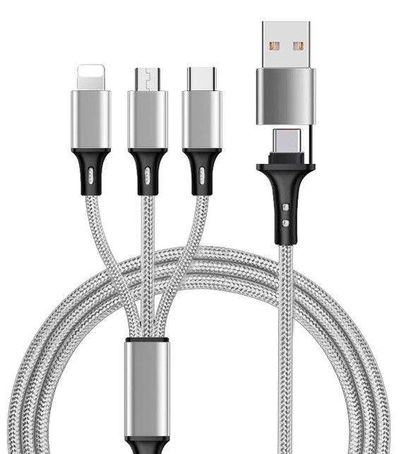 Cable 3 en 1 para cargar dispositivos Lightning micro USB y tipo C-0