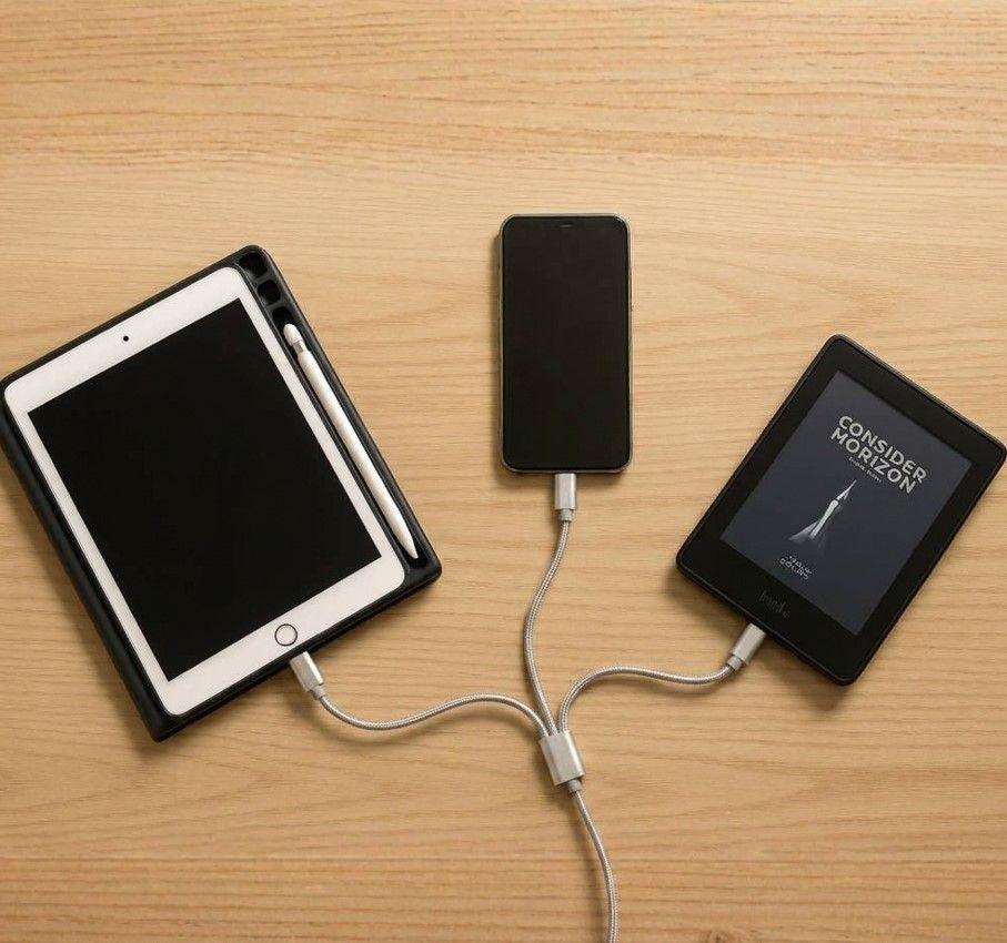 Cable 3 en 1 para cargar dispositivos Lightning micro USB y tipo C-1