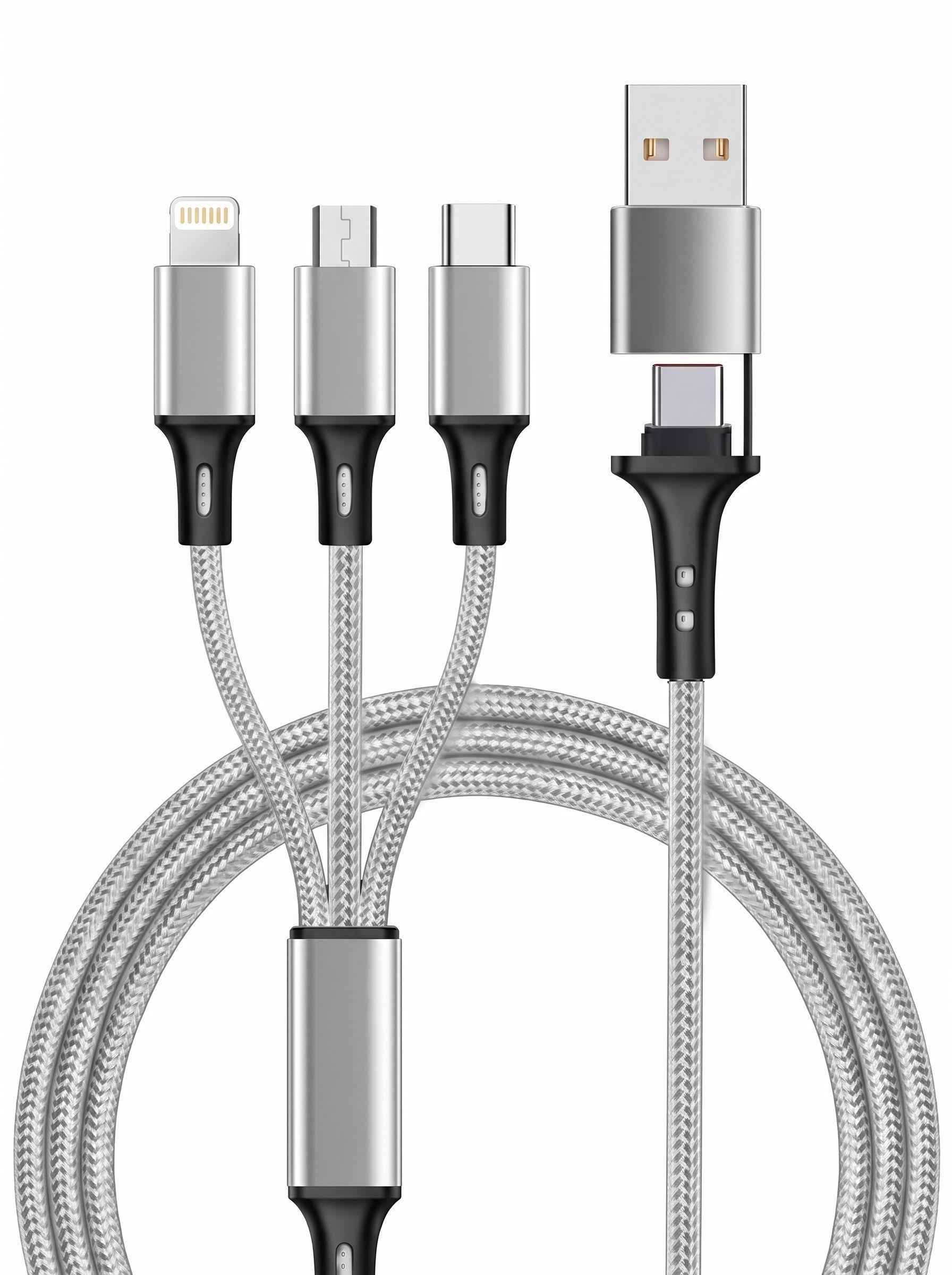Cable 3 en 1 para cargar dispositivos Lightning micro USB y tipo C-0
