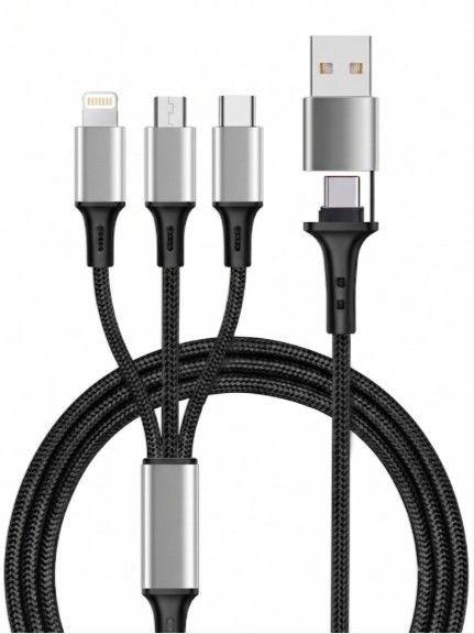 Cable 3 en 1 para cargar dispositivos Lightning micro USB y tipo C-0