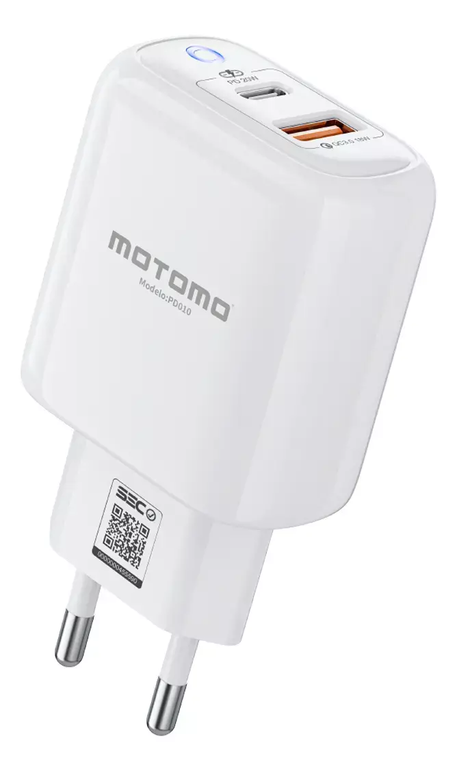 Cargador Motomo Dual 20w Carga rápida Blanco-0