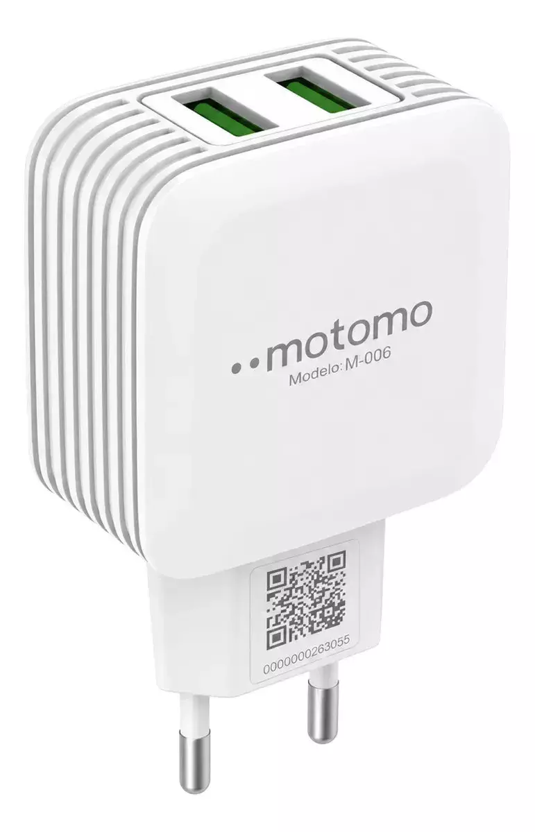 Pack Motomo Cable tipo C + Cargador 12w Blanco-1