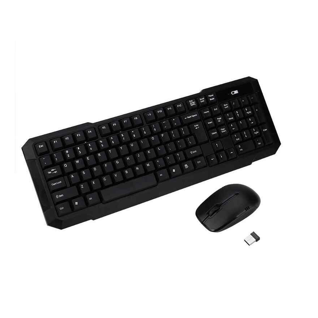 Teclado + mouse inalambrico negro-0