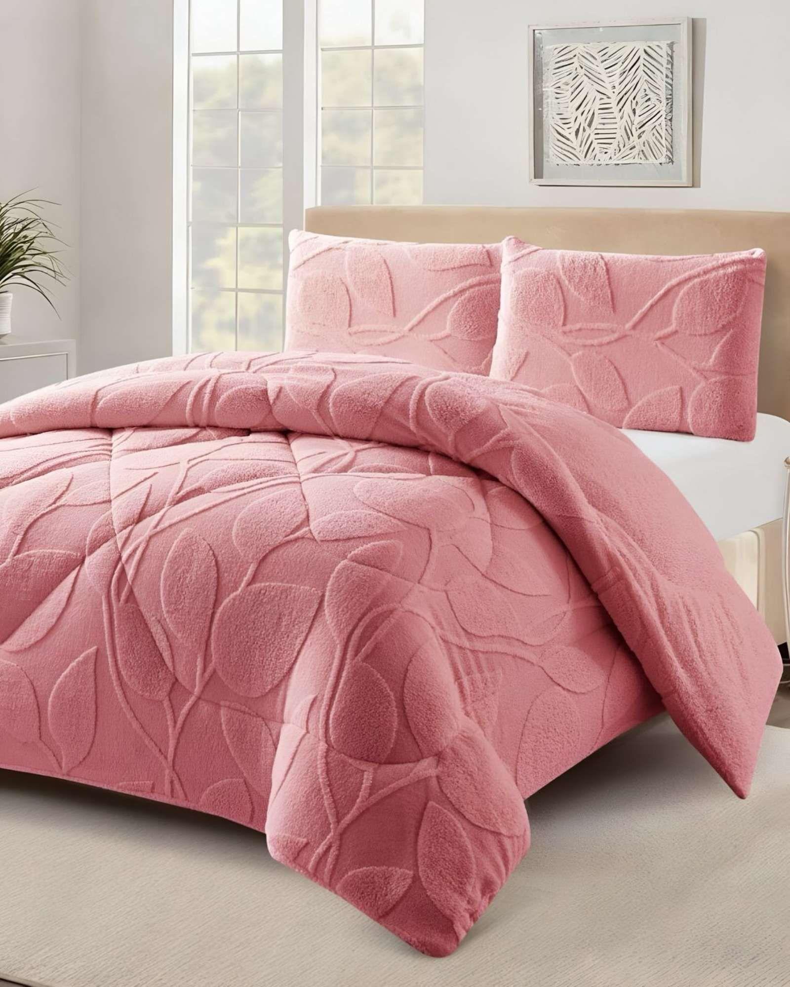 Cubrecama Acolchado con chiporro diseño Texturizado Hojas King K12-3