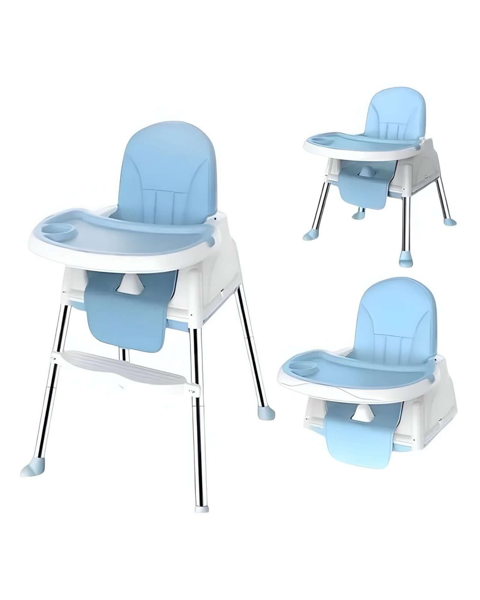 Silla asiento de comer plegable multifuncional 3 en 1 AZUL-3
