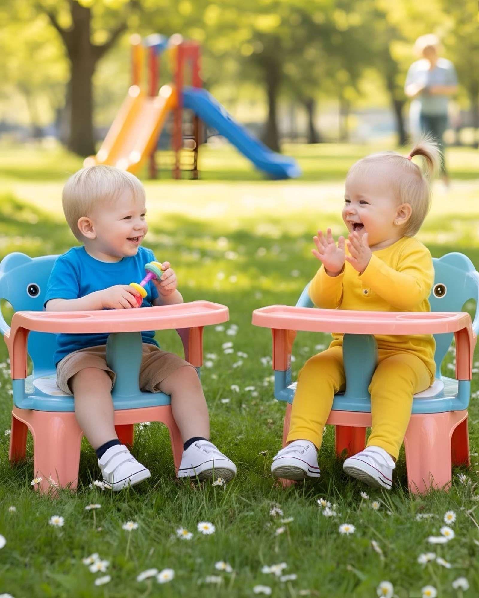 Silla de Comer Infantil con Bandeja extraible Diseño Osito A1-3