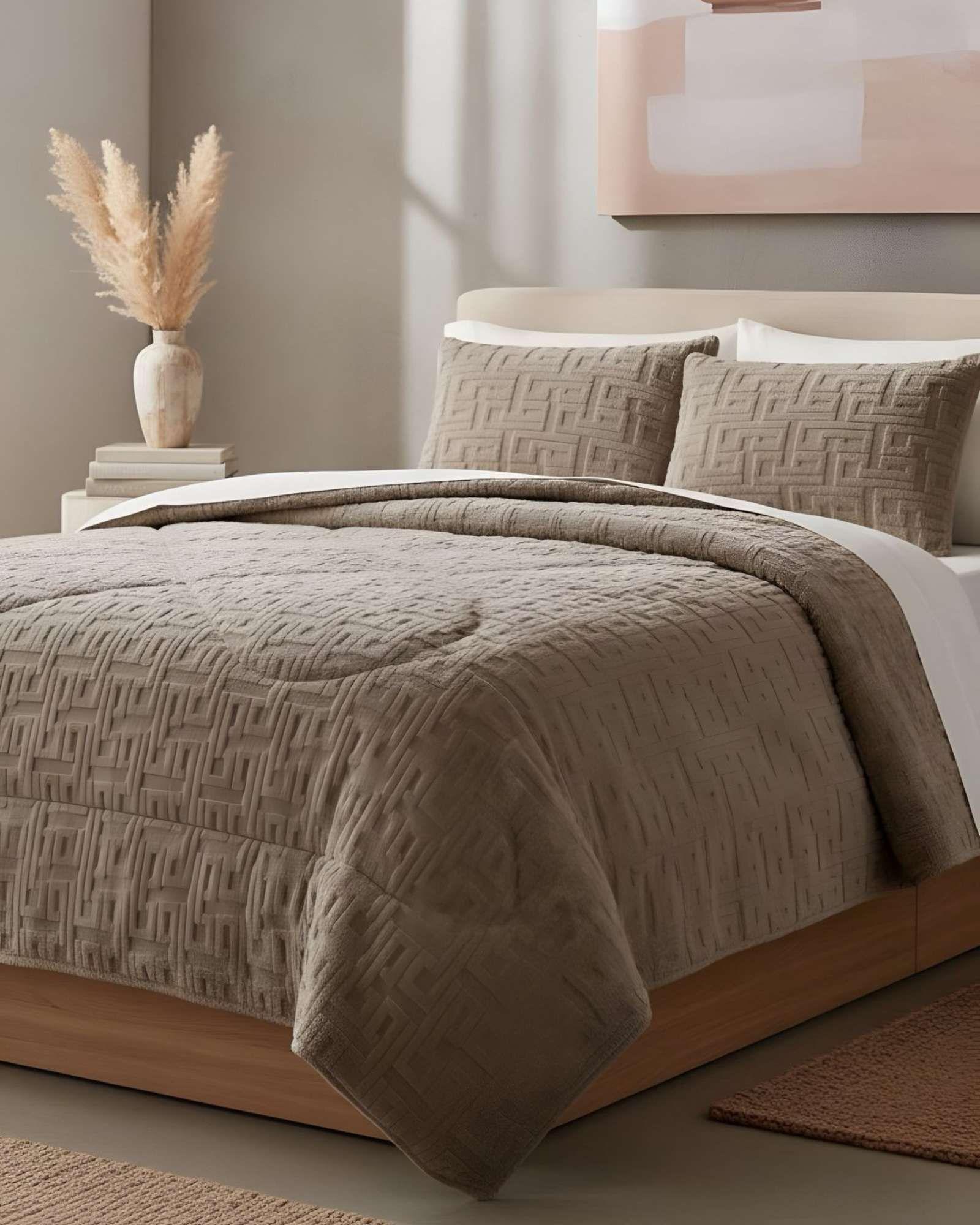 Cubrecama Acolchado con chiporro diseño Texturizado 2 Plazas  TF15-3