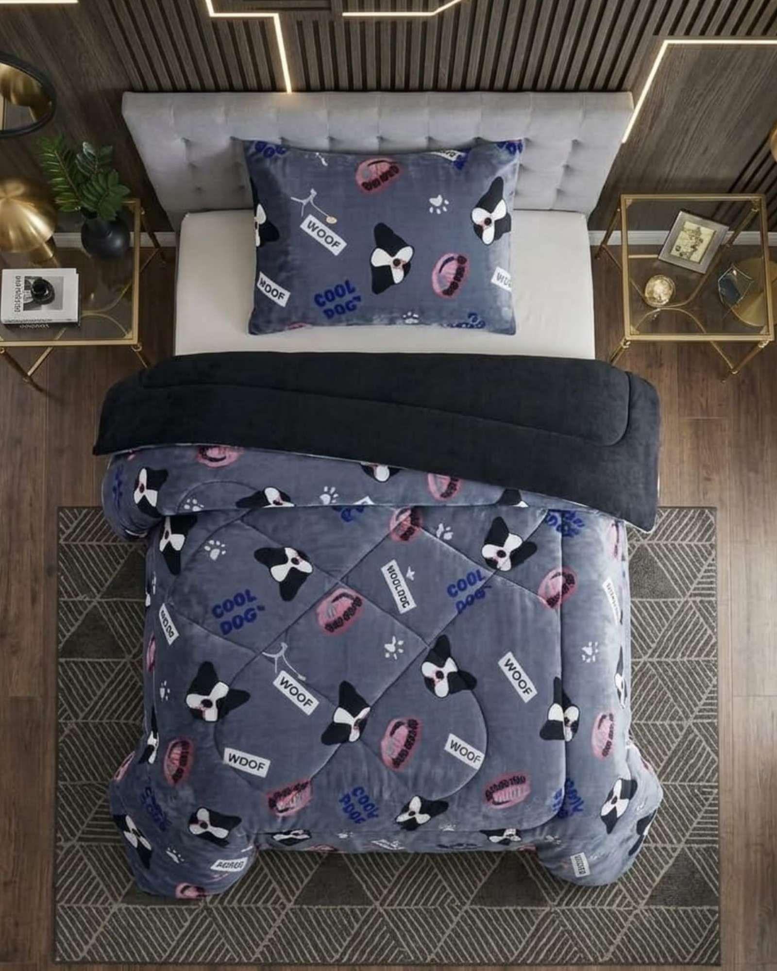 Cubrecama Plush con Chiporro Extra Suave y Térmico Invierno Plaza y Media12-2