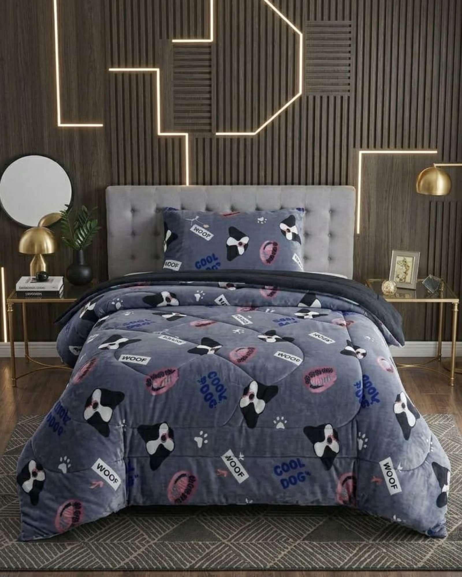 Cubrecama Plush con Chiporro Extra Suave y Térmico Invierno Plaza y Media12-3