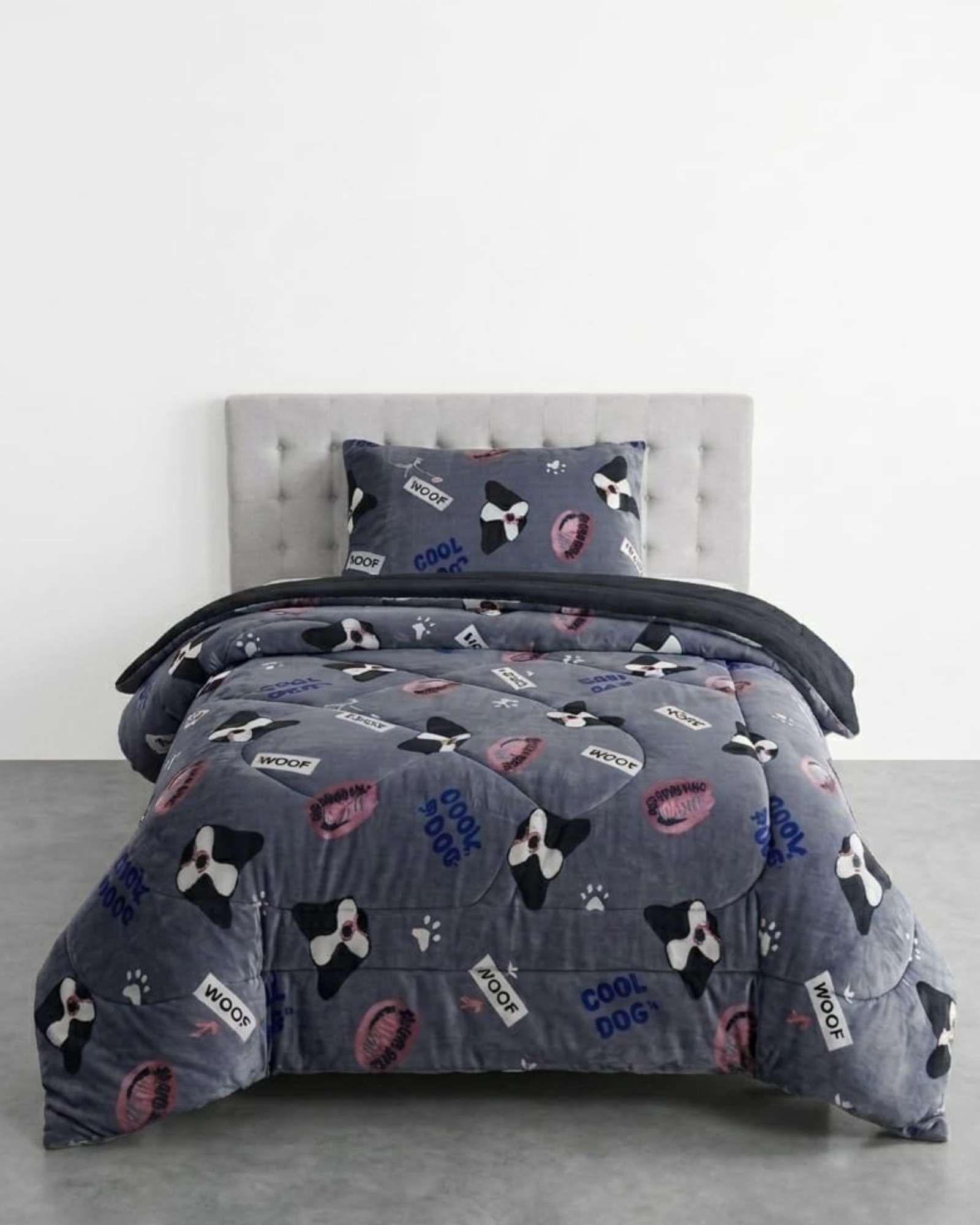 Cubrecama Plush con Chiporro Extra Suave y Térmico Invierno Plaza y Media12-4
