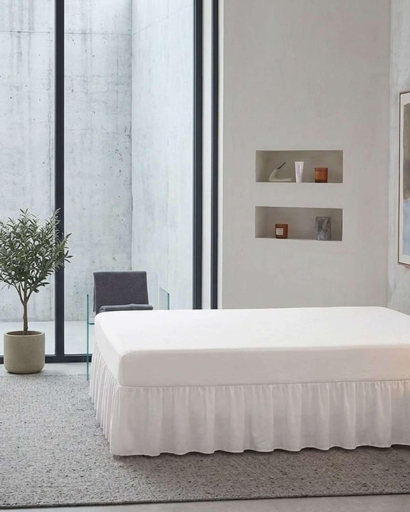 Faldón de Cama Estilo Moderno y Ajuste Perfecto Plaza y Media 105X200 CM A07-2