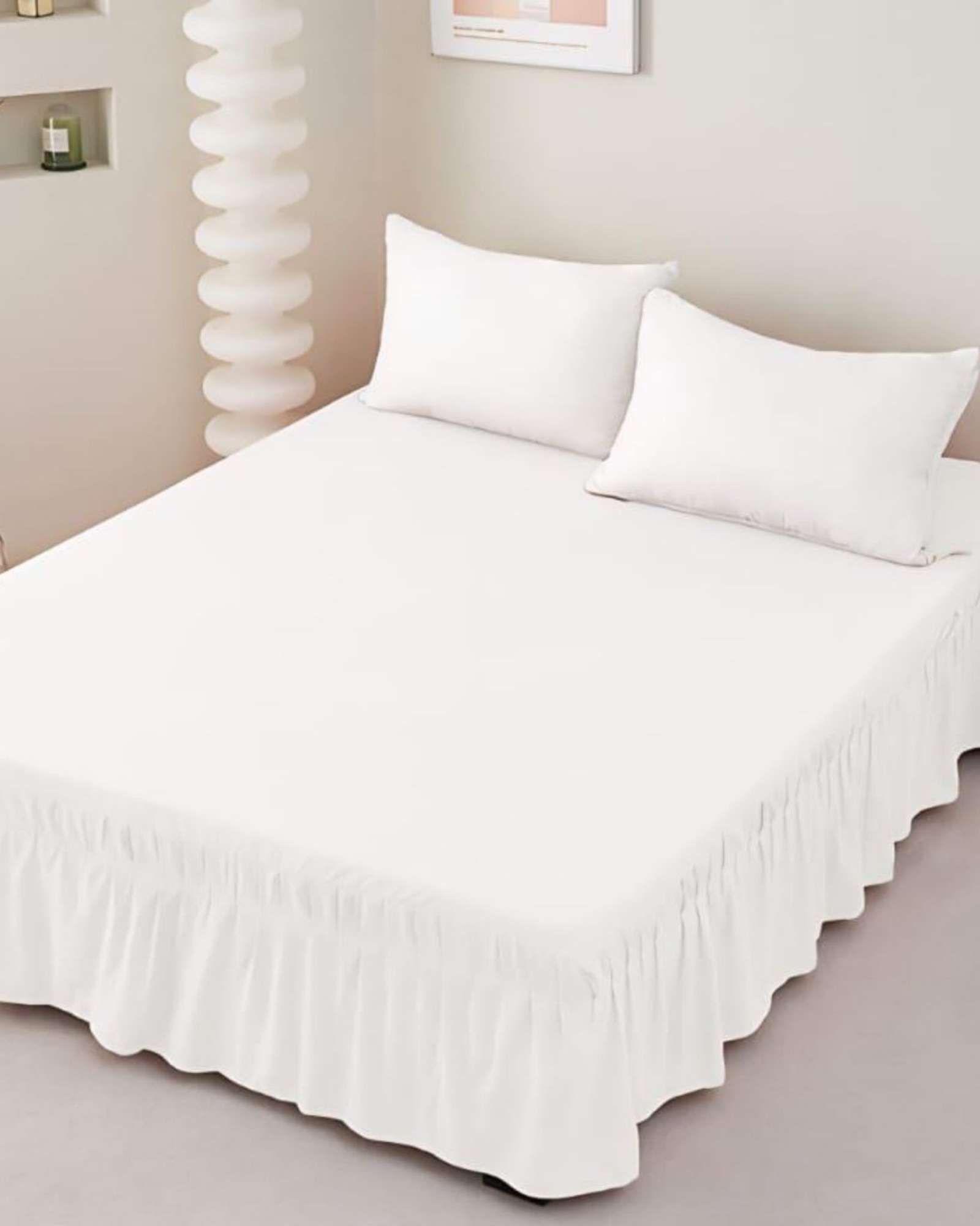 Faldón de Cama Estilo Moderno y Ajuste Perfecto Plaza y Media 105X200 CM A07-3