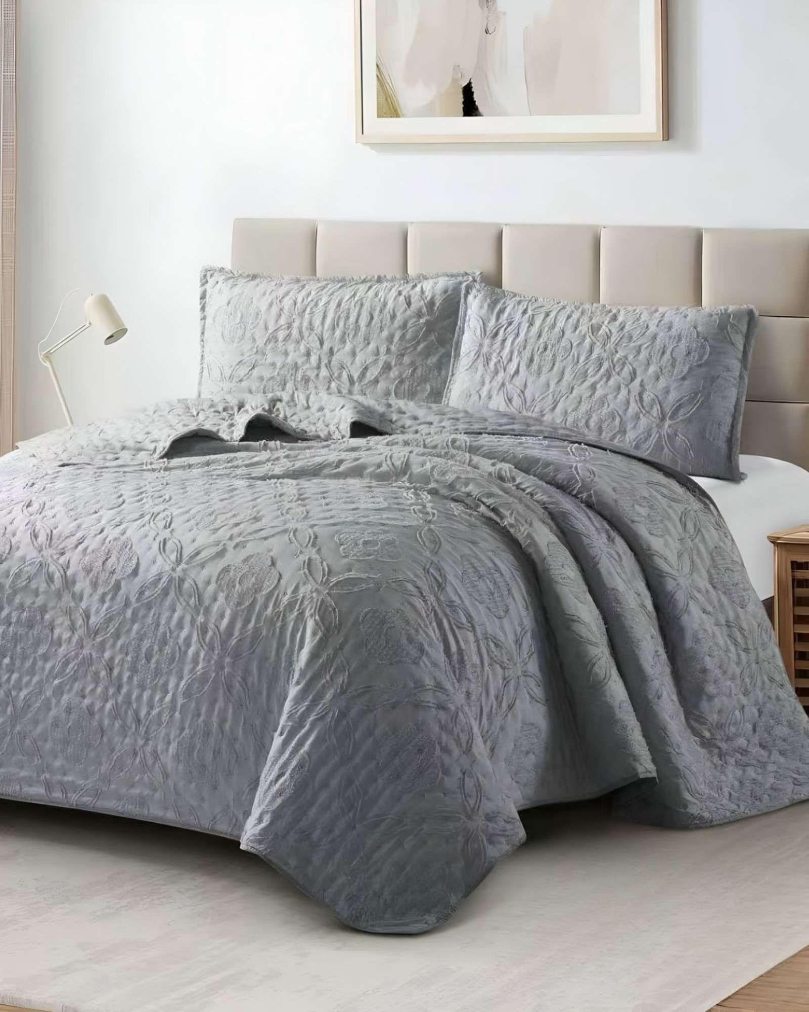 CUBRECAMA QUILT DELGADO TUFTING DE LUJO SUAVE 2 PLAZAS Q8-3