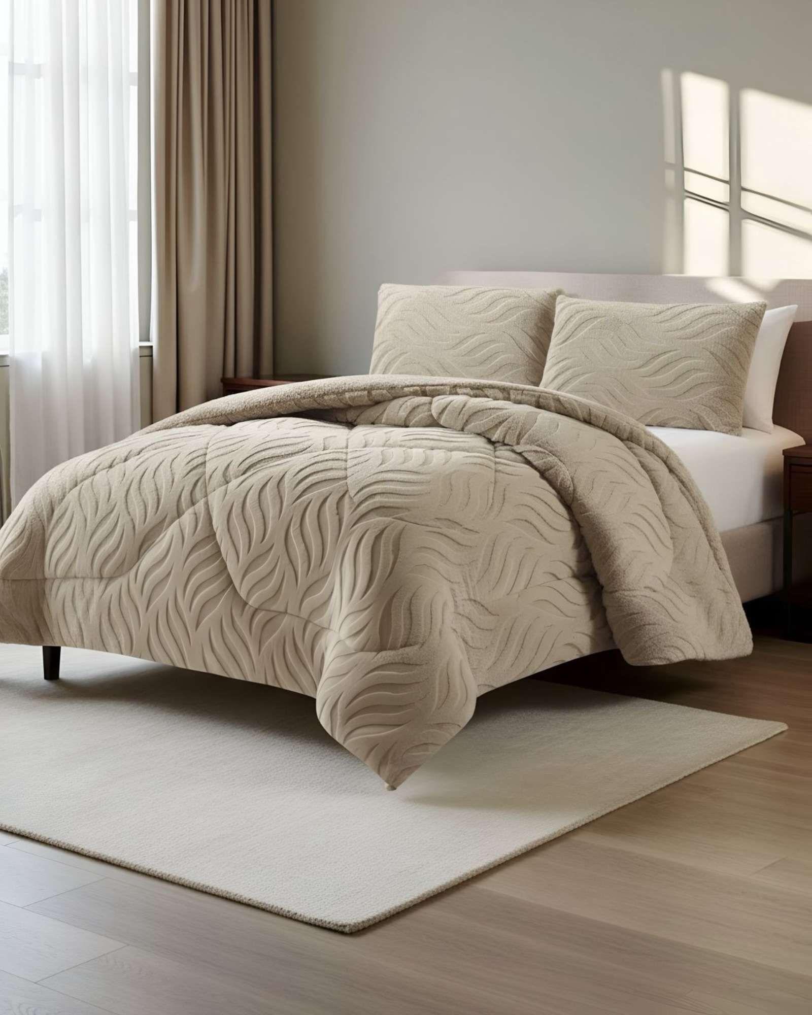 COBERTOR ELEGANTE DE INVIERNO CON CHIPORRO 2 PLAZAS08-2