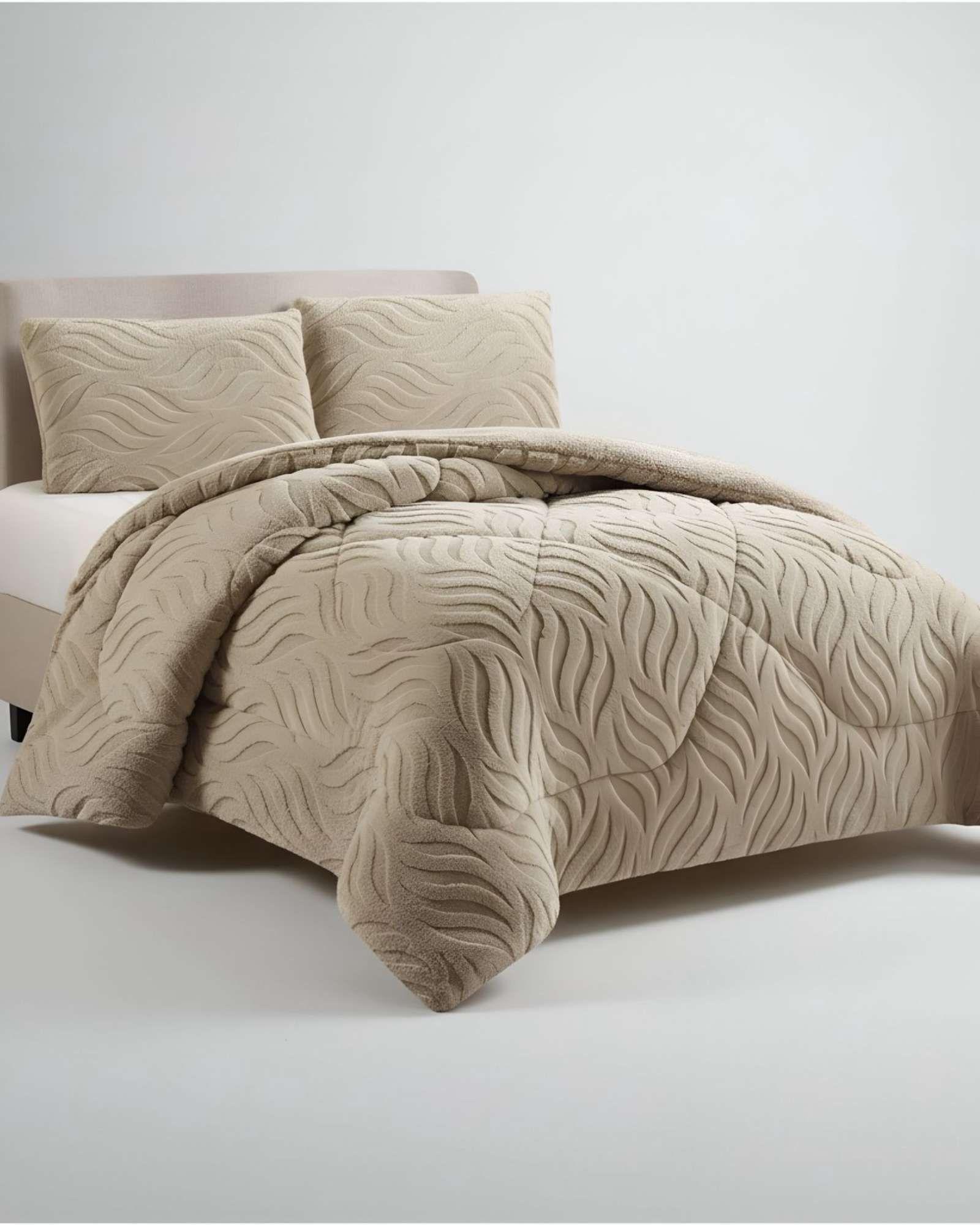 COBERTOR ELEGANTE DE INVIERNO CON CHIPORRO 2 PLAZAS08-3