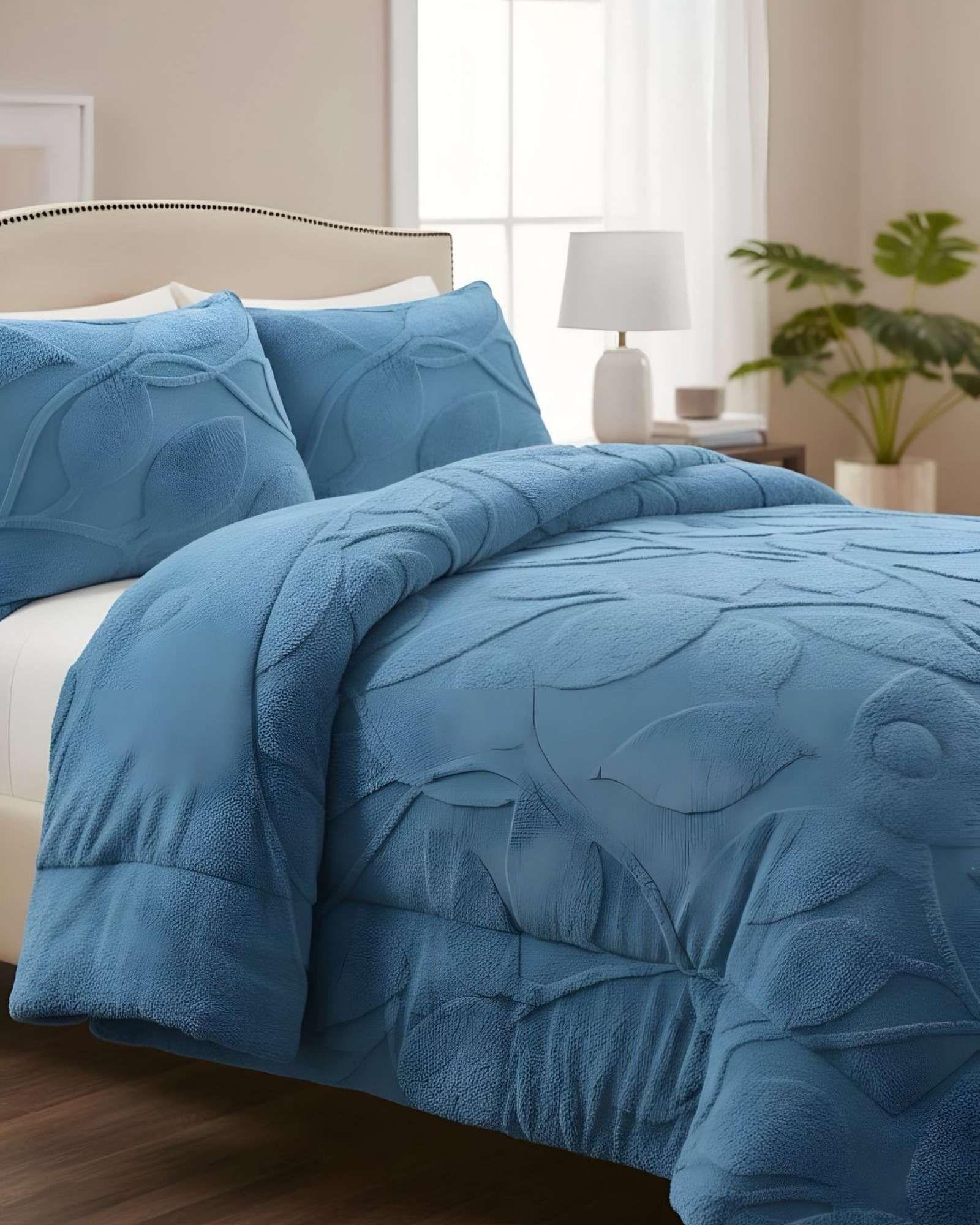 Cubrecama Acolchado con chiporro diseño Texturizado Hojas 2 Plazas  TF3-4