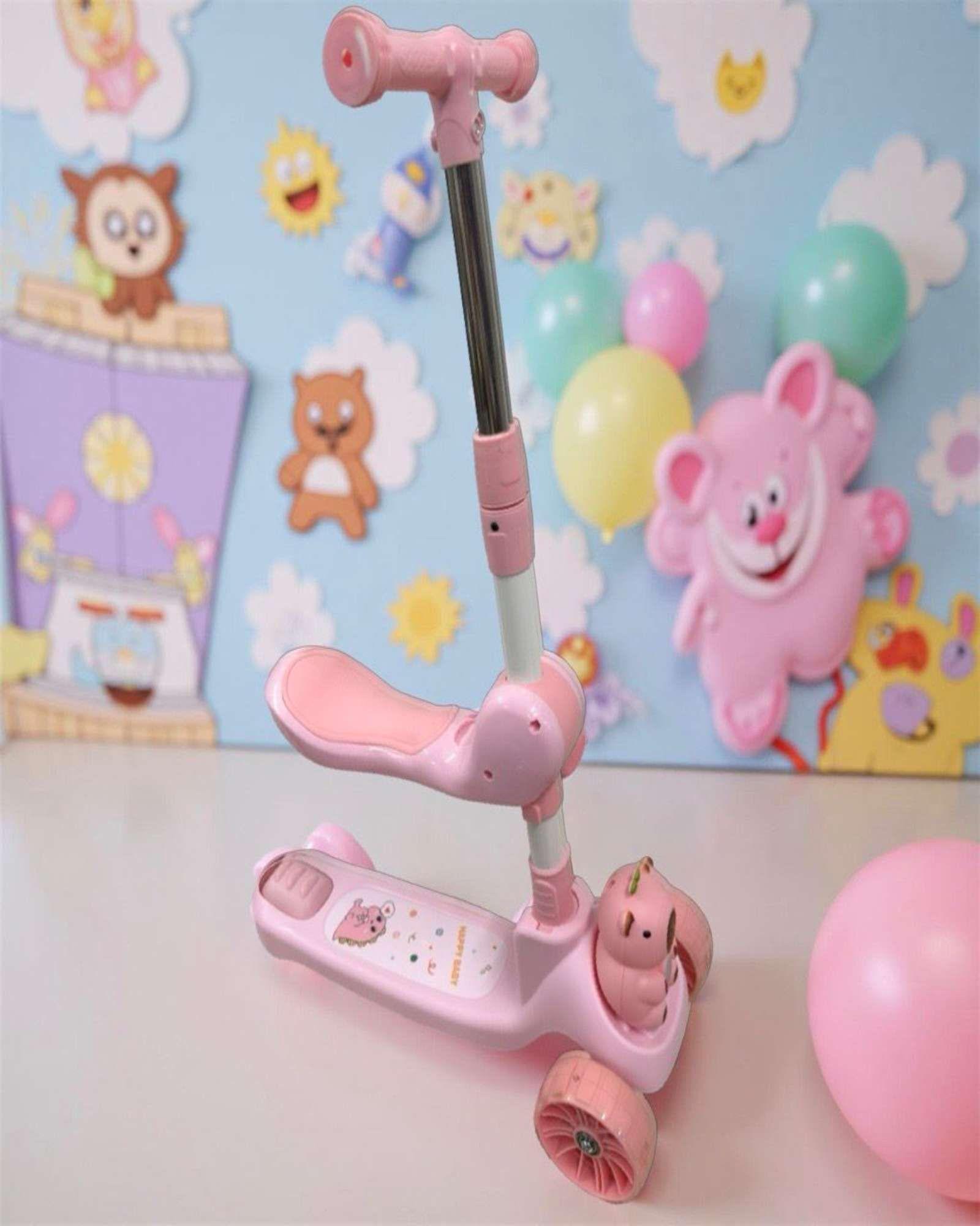 Scooter para niños con diseño de Capibara Rosa-3