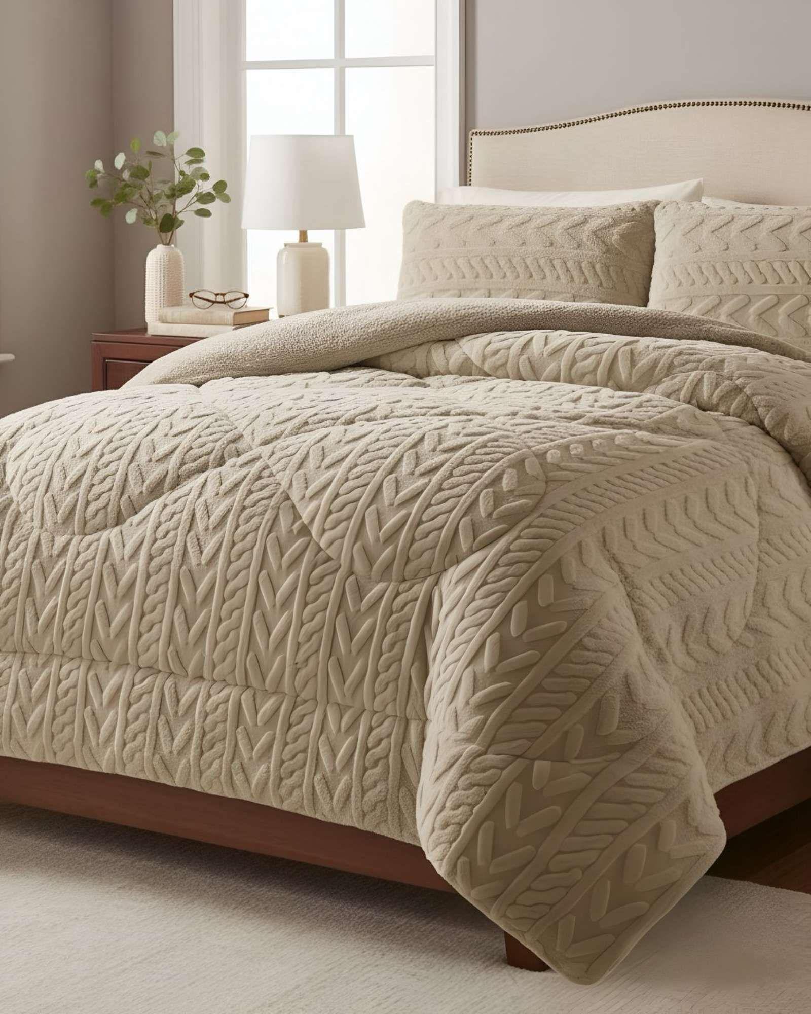 COBERTOR ELEGANTE DE INVIERNO CON CHIPORRO KING13-4