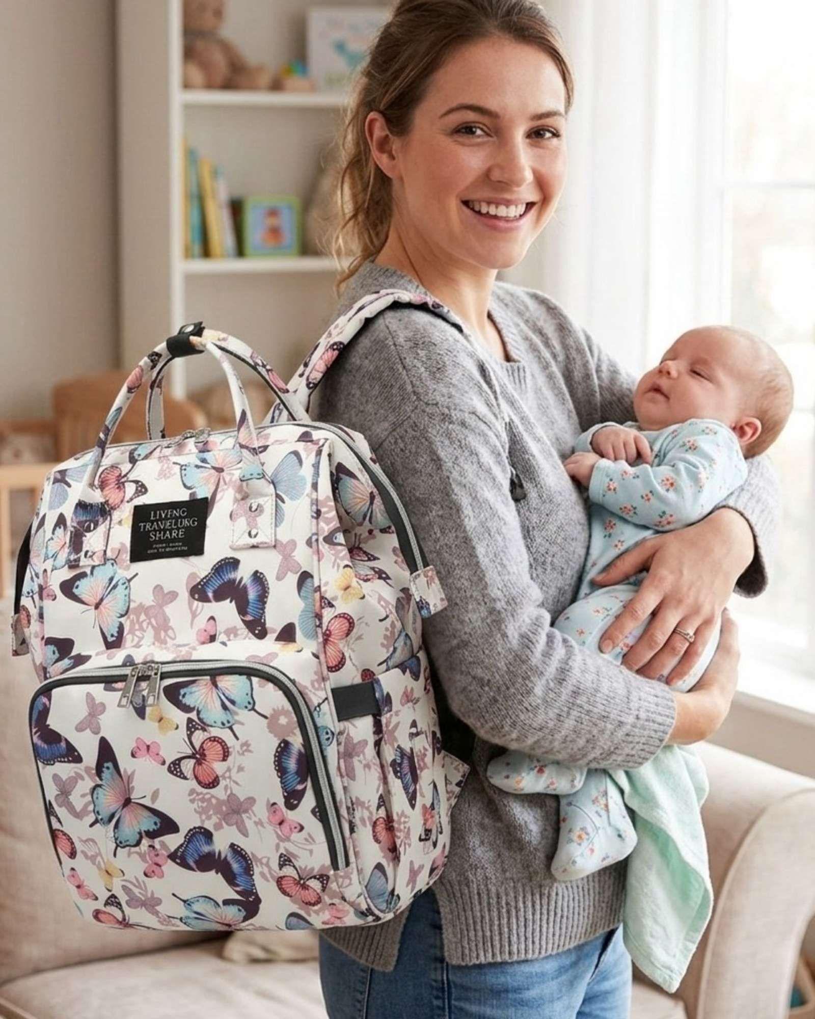 Mochila Maternal Bolso Pañalera Térmica Impermeable Premium 05-2