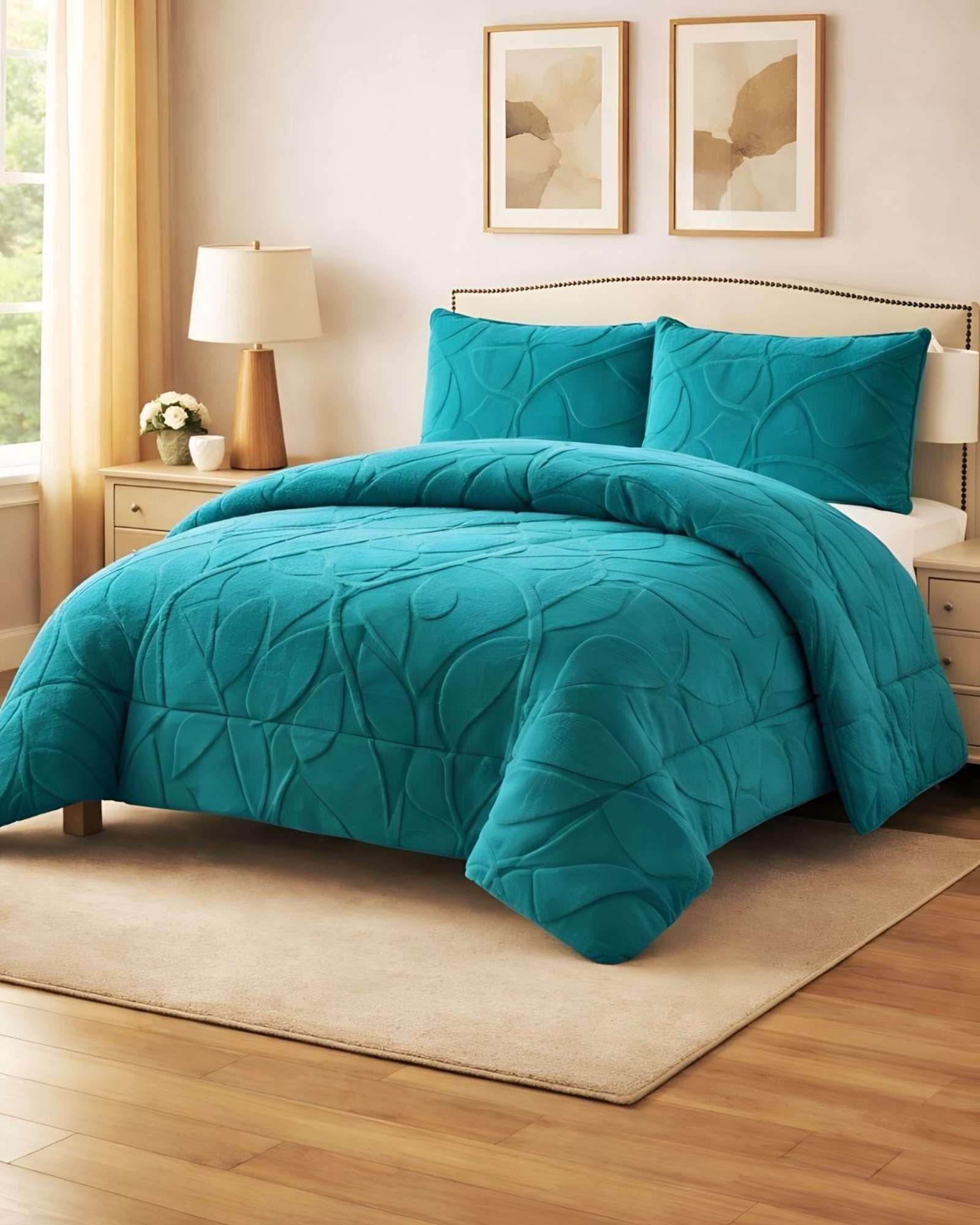 Cubrecama Acolchado con chiporro diseño Texturizado Hojas King K9-4