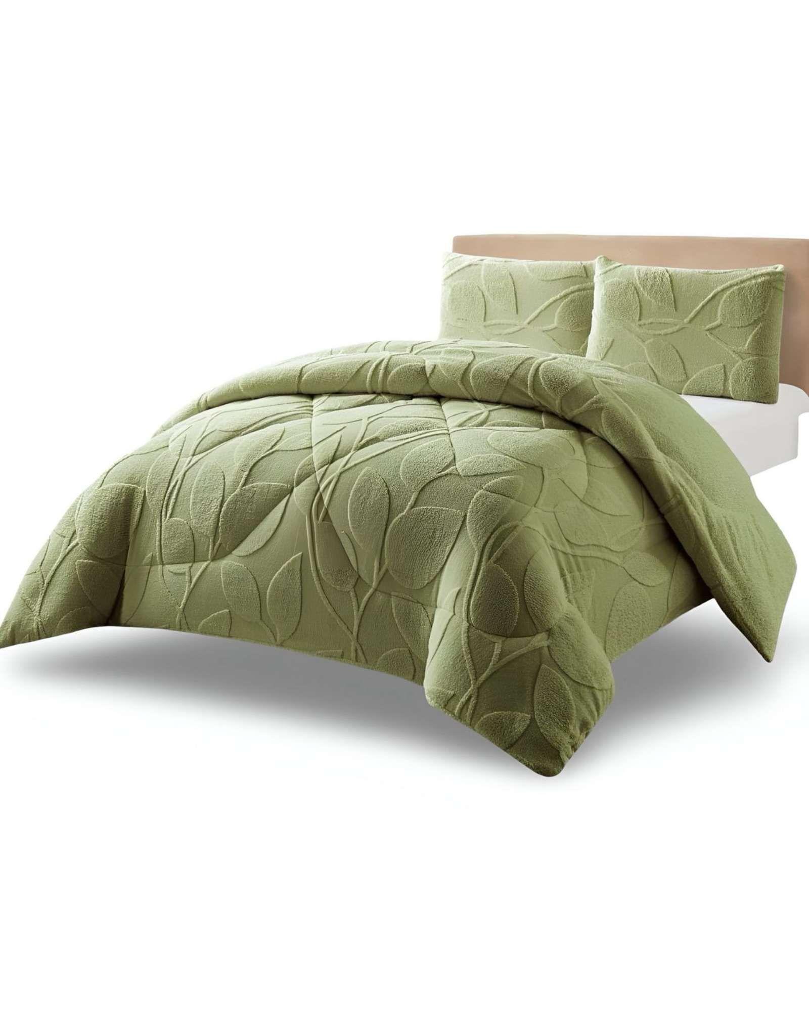 Cubrecama Acolchado con chiporro diseño Texturizado Hojas 2 Plazas  TF6-2