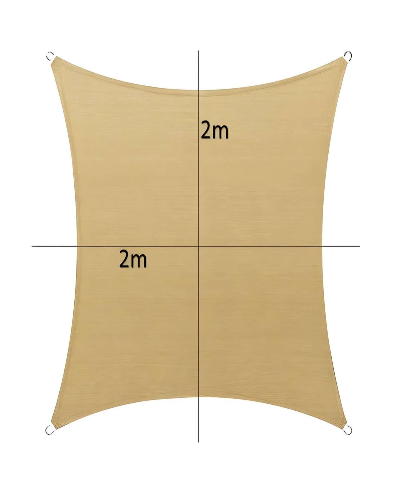 TOLDO VELA DE LONA 2X2 CUADRADA PARA SOMBRA PARASOL  -3