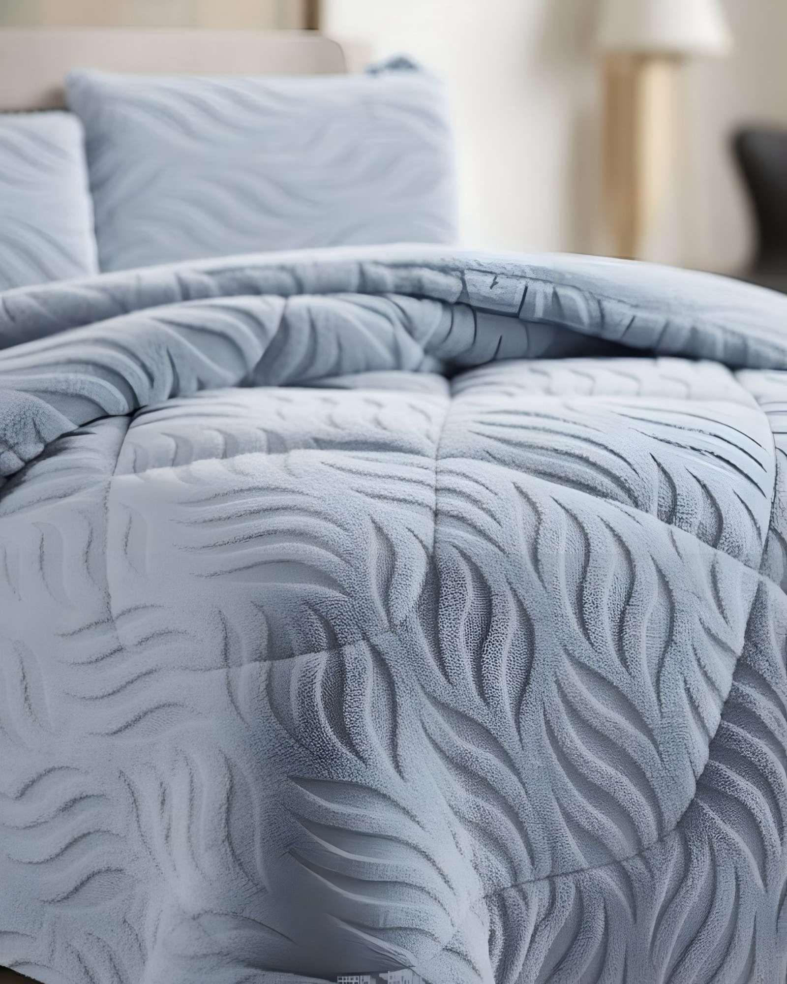 COBERTOR ELEGANTE DE INVIERNO CON CHIPORRO 2 PLAZAS07-3