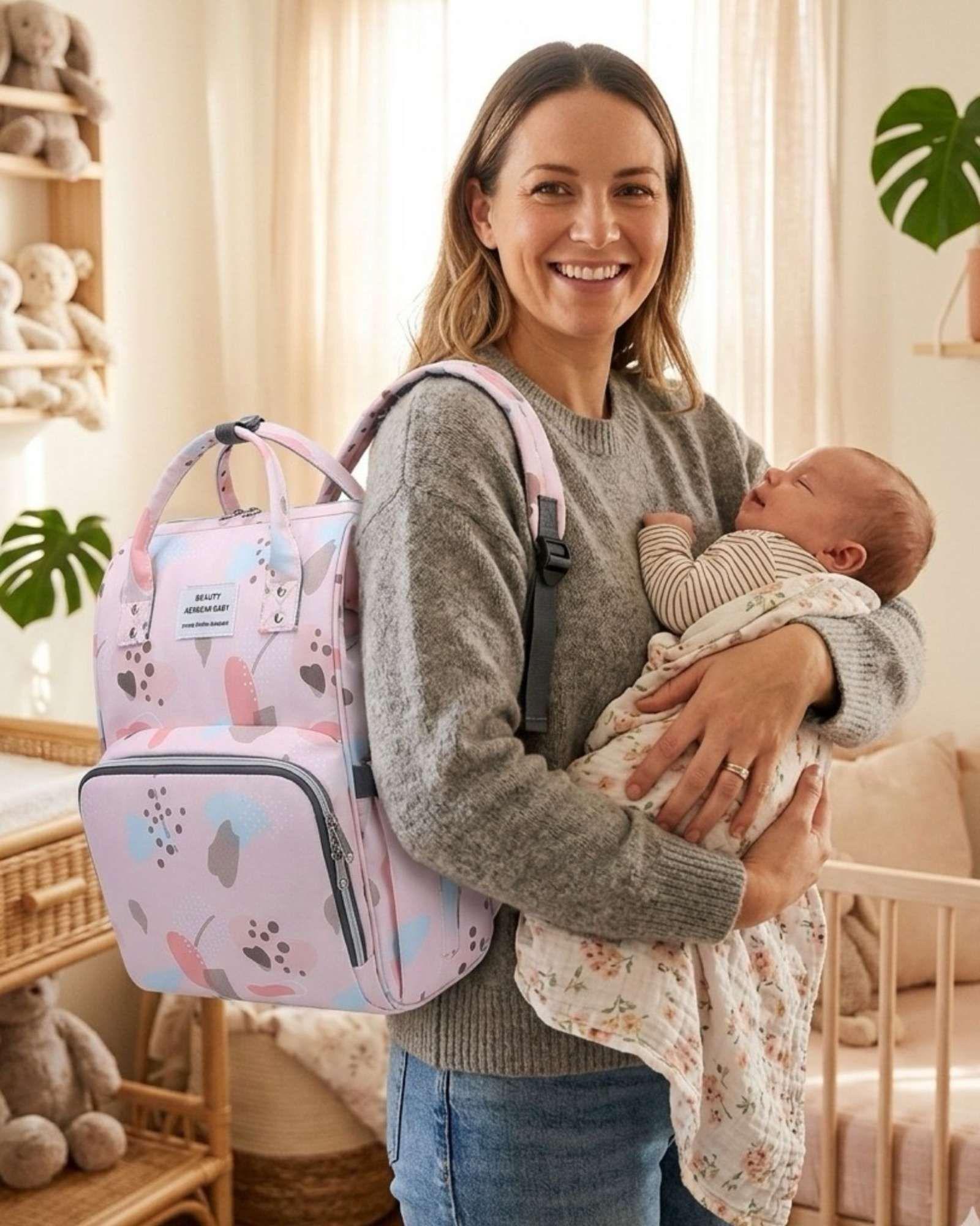 Mochila Maternal Bolso Pañalera Térmica Impermeable Premium 01-2
