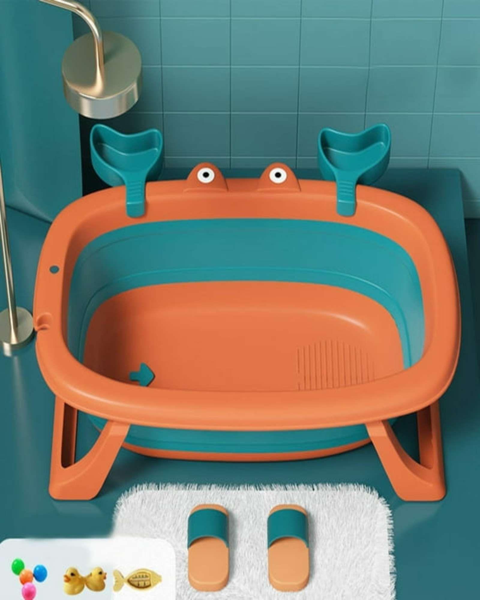 TINA BAÑERA PLEGABLE CANGREJO BEBE NARANJA-3