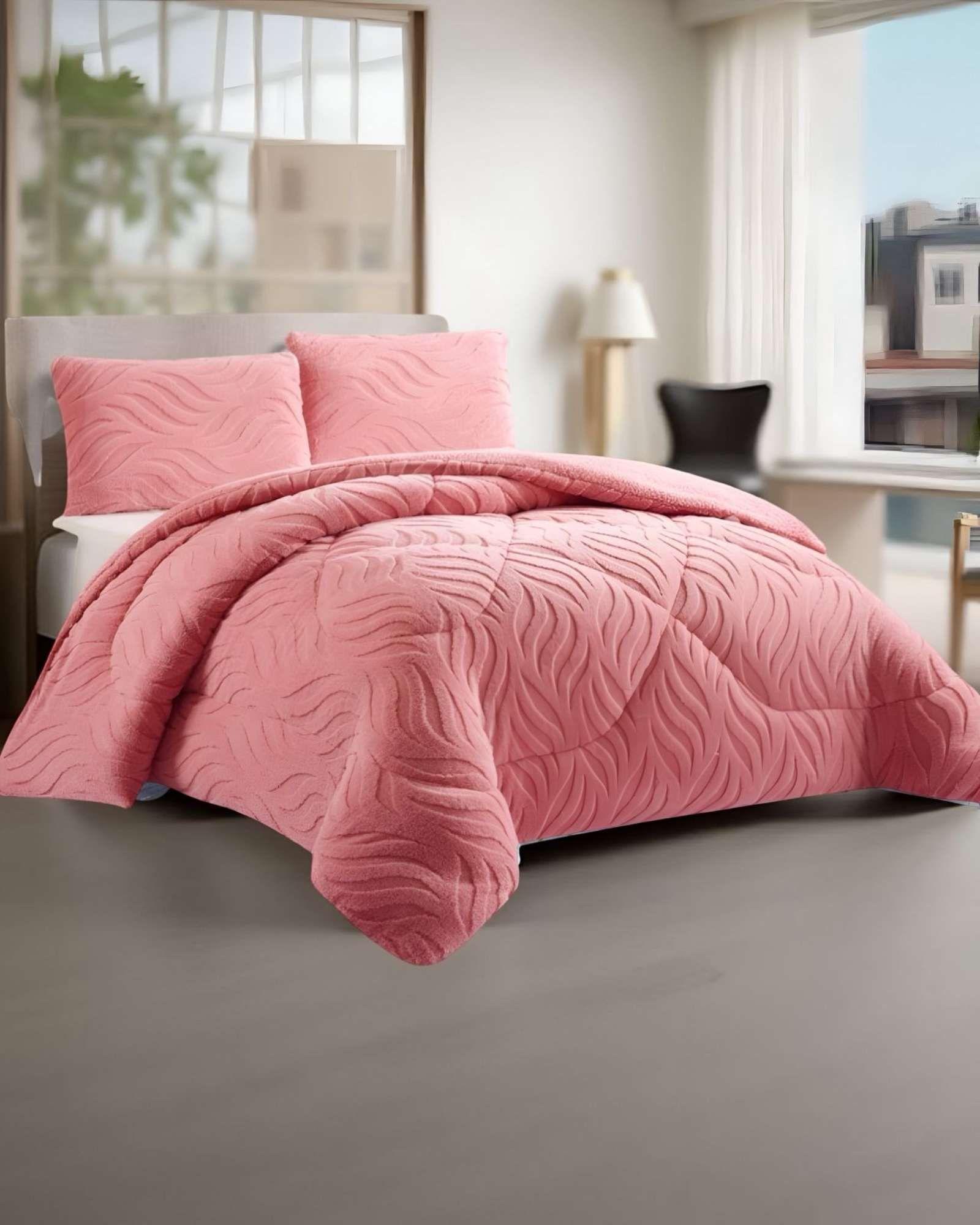 COBERTOR ELEGANTE DE INVIERNO CON CHIPORRO 2 PLAZAS06-3