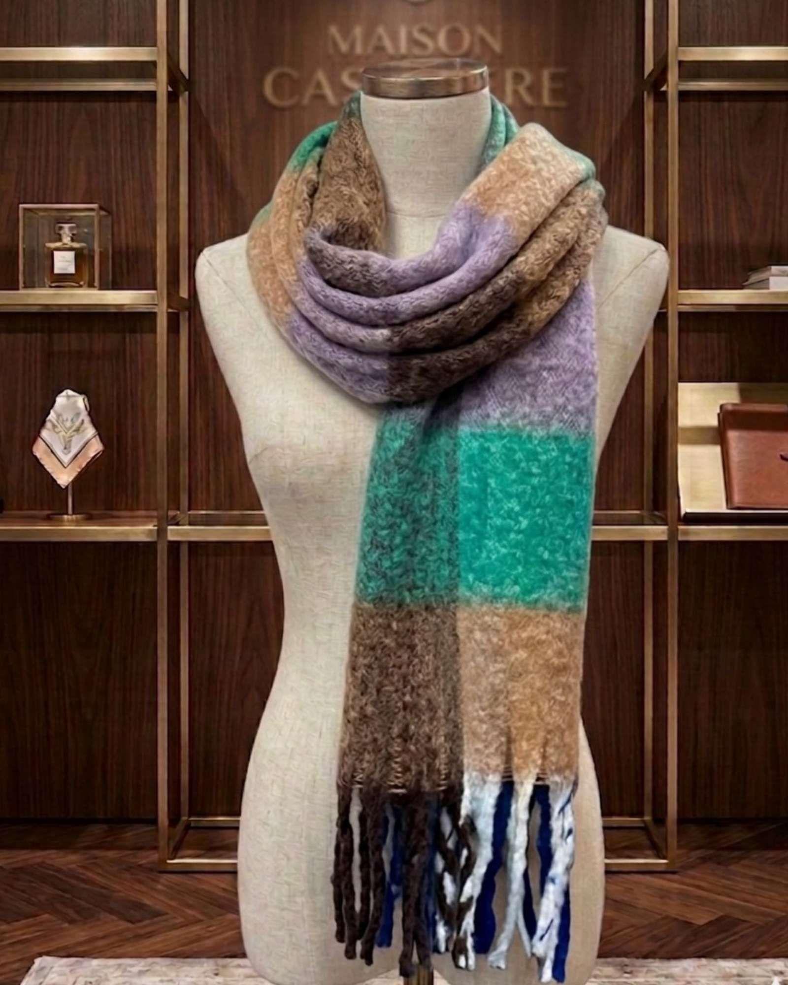 Bufanda Soft Tartán Color Block Temporada Invierno 2026 Diseño surtido-3