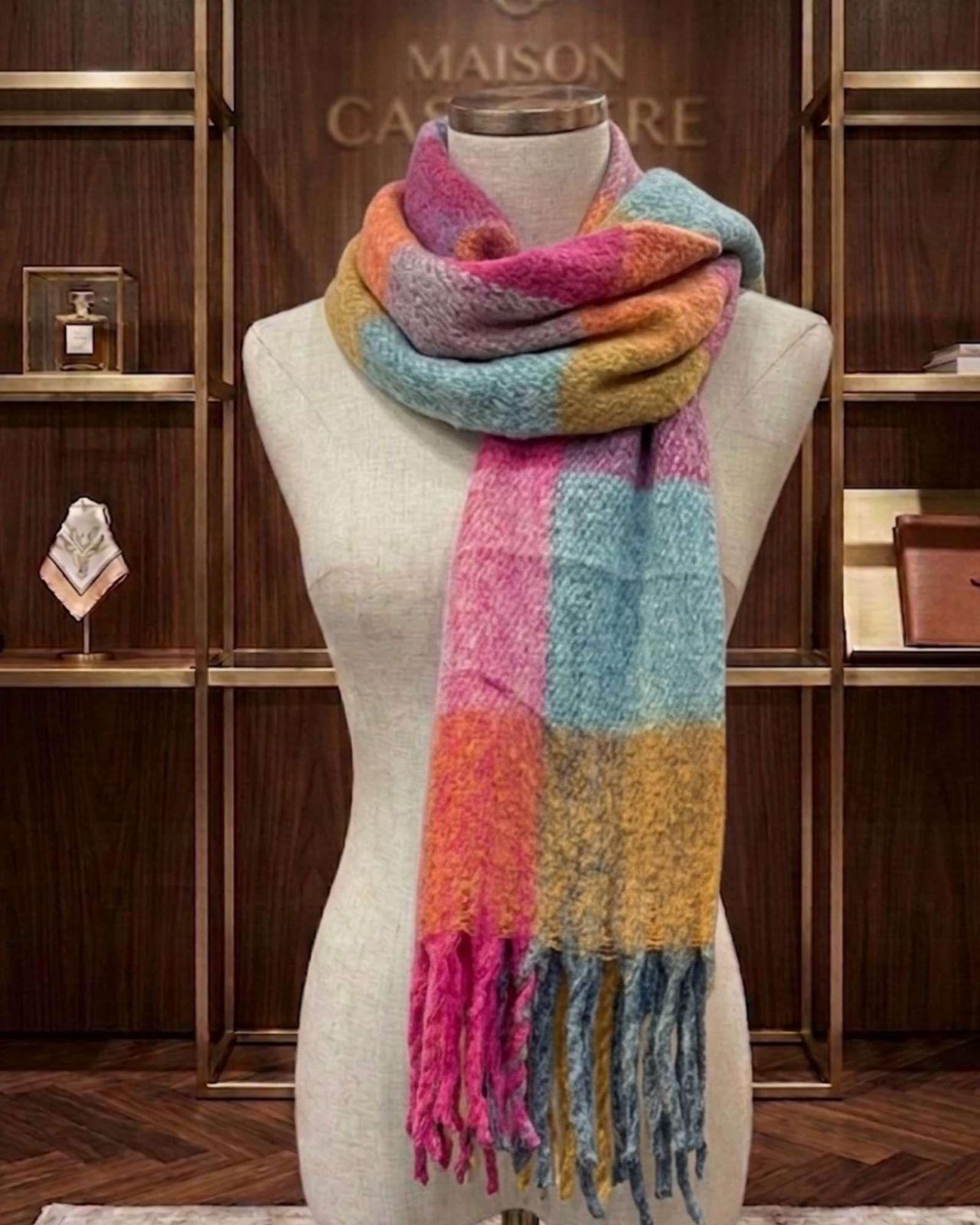 Bufanda Soft Tartán Color Block Temporada Invierno 2026 Diseño surtido-4