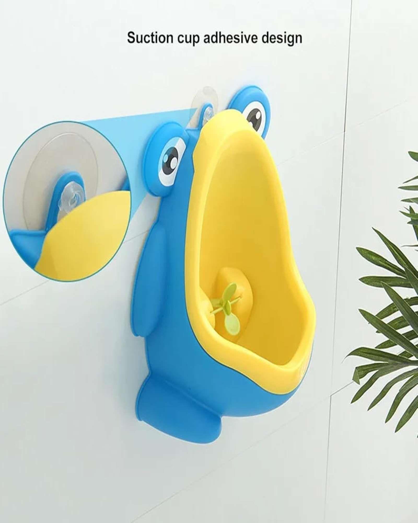 Orinal infantil con diseño de rana para niños.AZUL-2